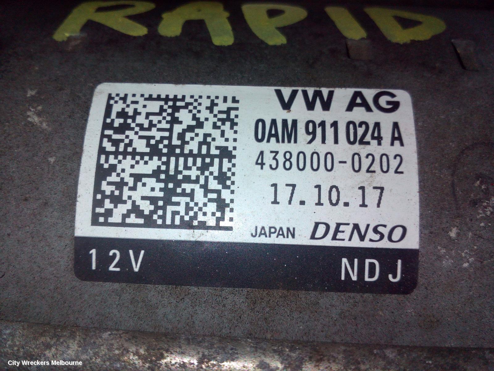 SKODA RAPID STARTER, PETROL, 1.4, TURBO, NH, 05/2014 - 12/2020