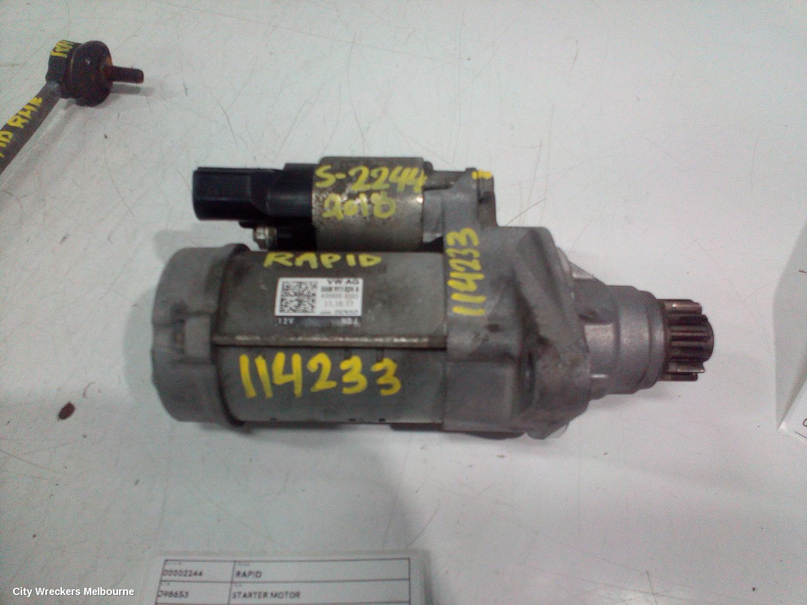 SKODA RAPID STARTER, PETROL, 1.4, TURBO, NH, 05/2014 - 12/2020