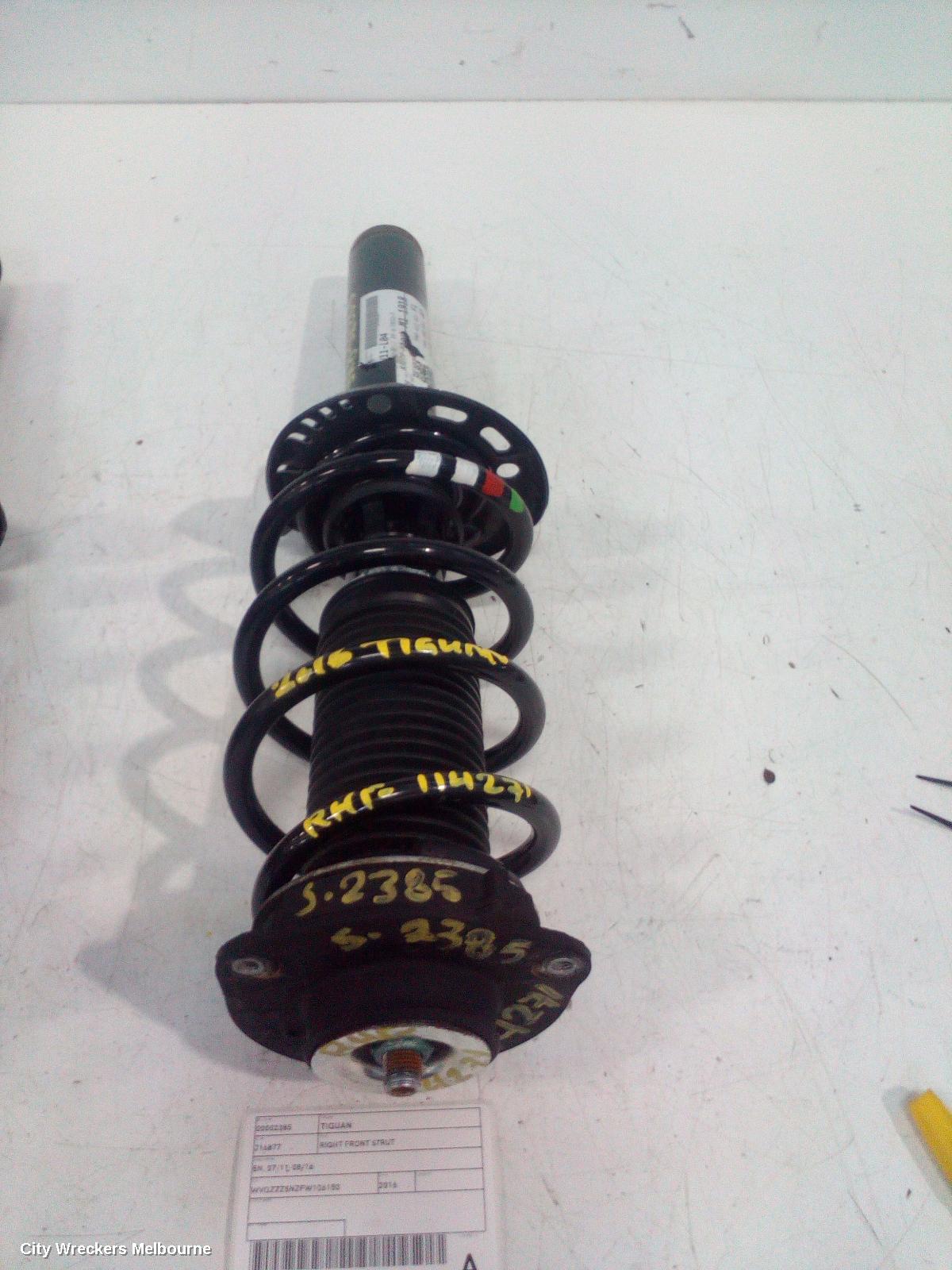 VOLKSWAGEN TIGUAN RIGHT FRONT STRUT, 5N, 07/2011 - 08/2016