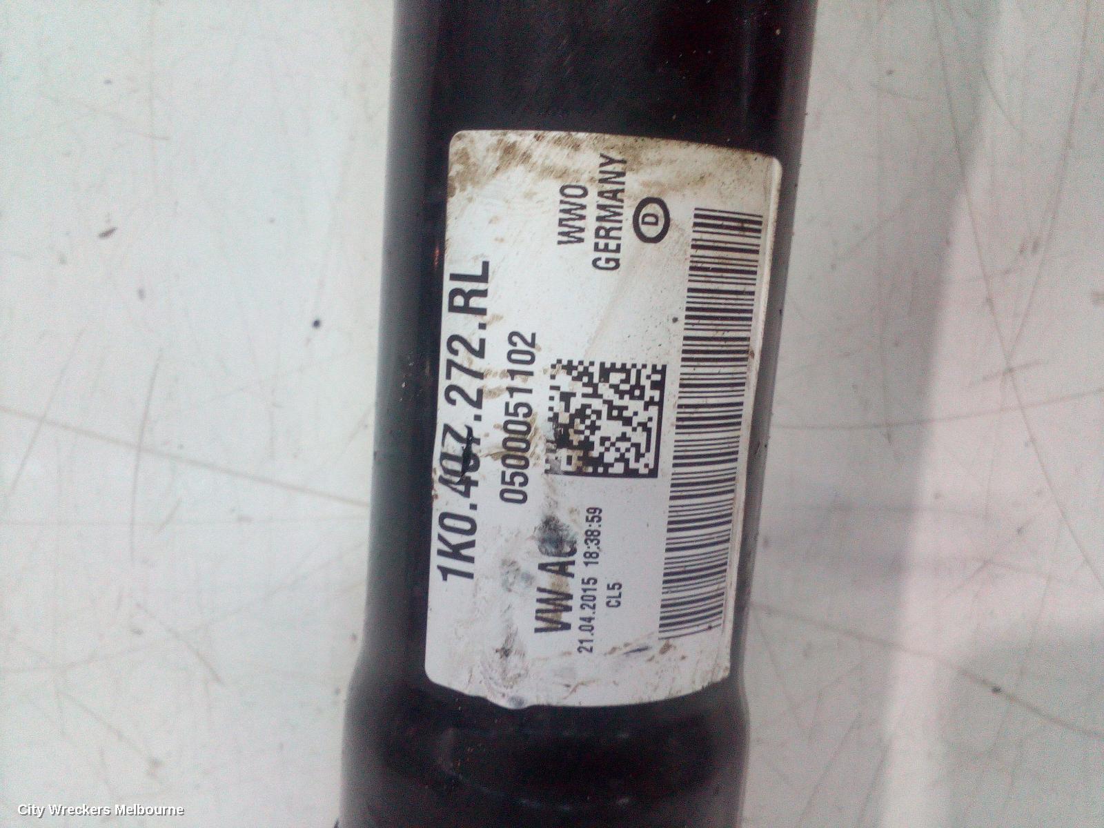 VOLKSWAGEN TIGUAN RIGHT DRIVESHAFT, FRONT, PETROL, 1.4, 5N, 07/2011 - 08/2016