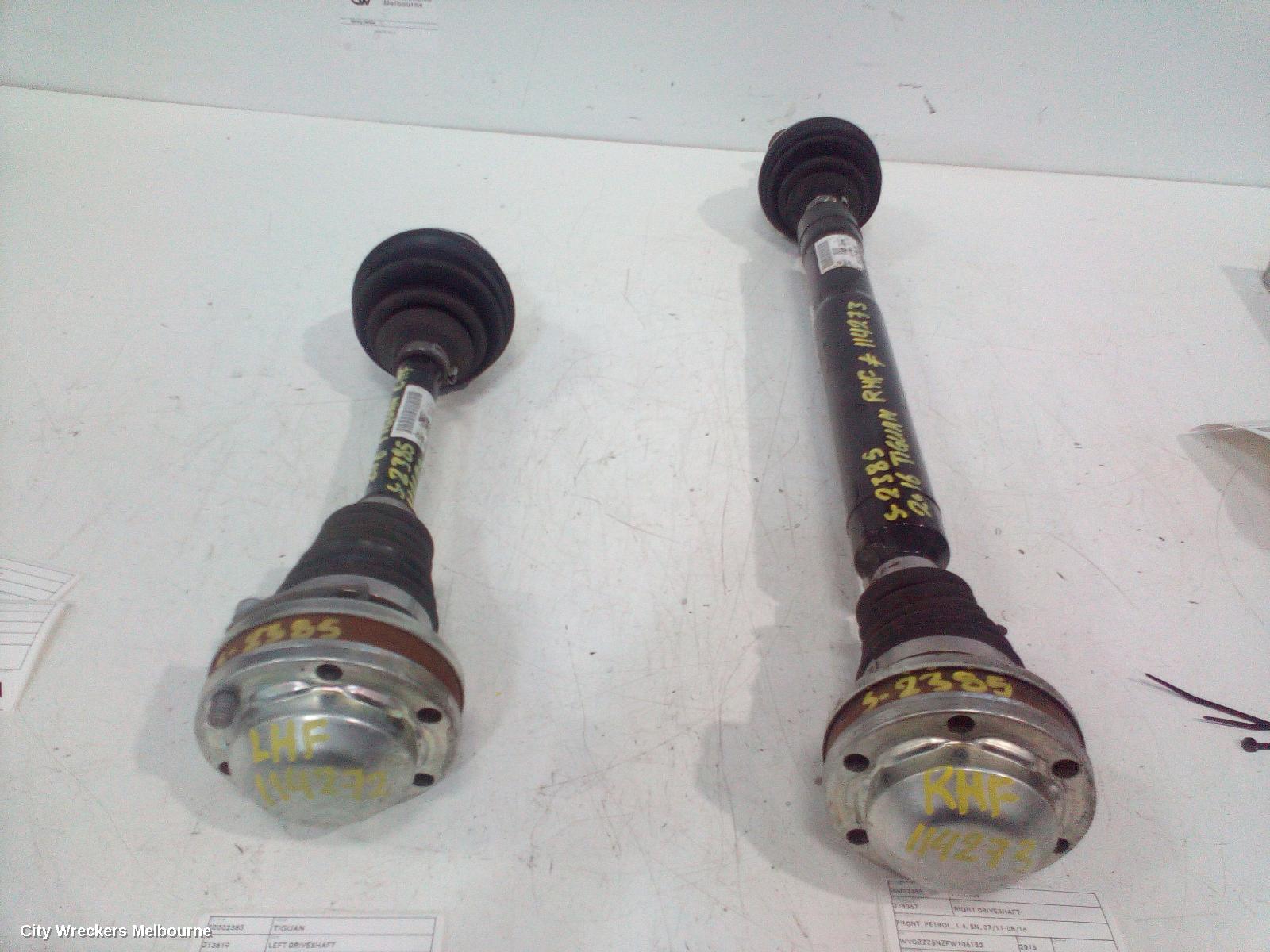 VOLKSWAGEN TIGUAN RIGHT DRIVESHAFT, FRONT, PETROL, 1.4, 5N, 07/2011 - 08/2016