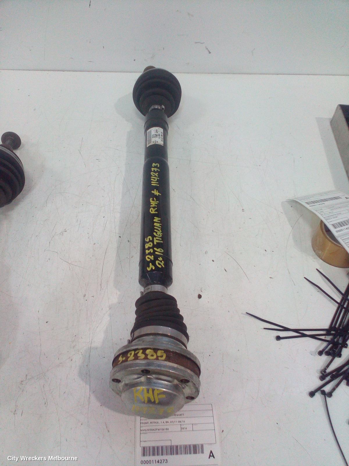 VOLKSWAGEN TIGUAN RIGHT DRIVESHAFT, FRONT, PETROL, 1.4, 5N, 07/2011 - 08/2016