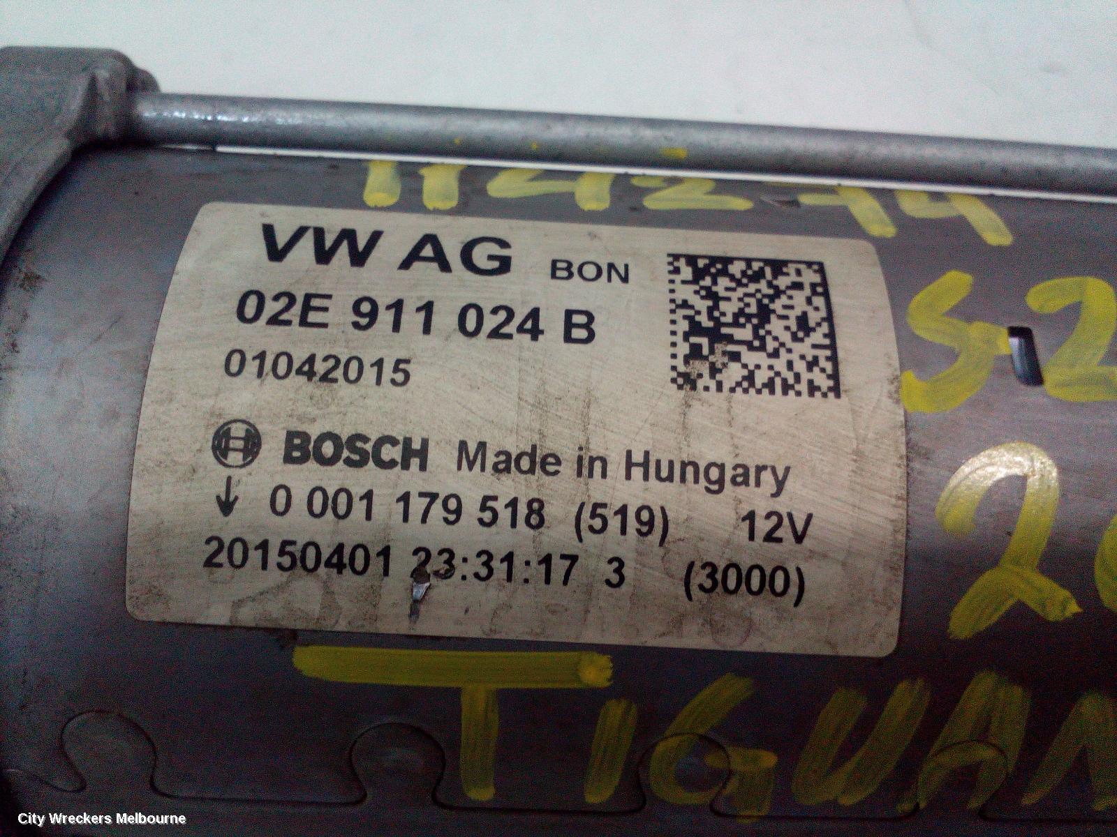 VOLKSWAGEN TIGUAN STARTER, PETROL, 1.4, 5N, CTHD CODE, 07/2011 - 08/2016