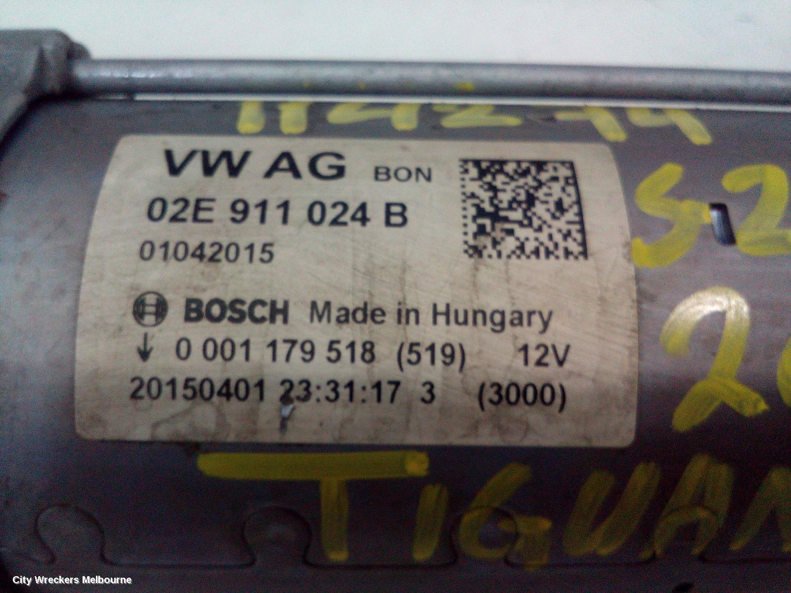 VOLKSWAGEN TIGUAN STARTER, PETROL, 1.4, 5N, CTHD CODE, 07/2011 - 08/2016