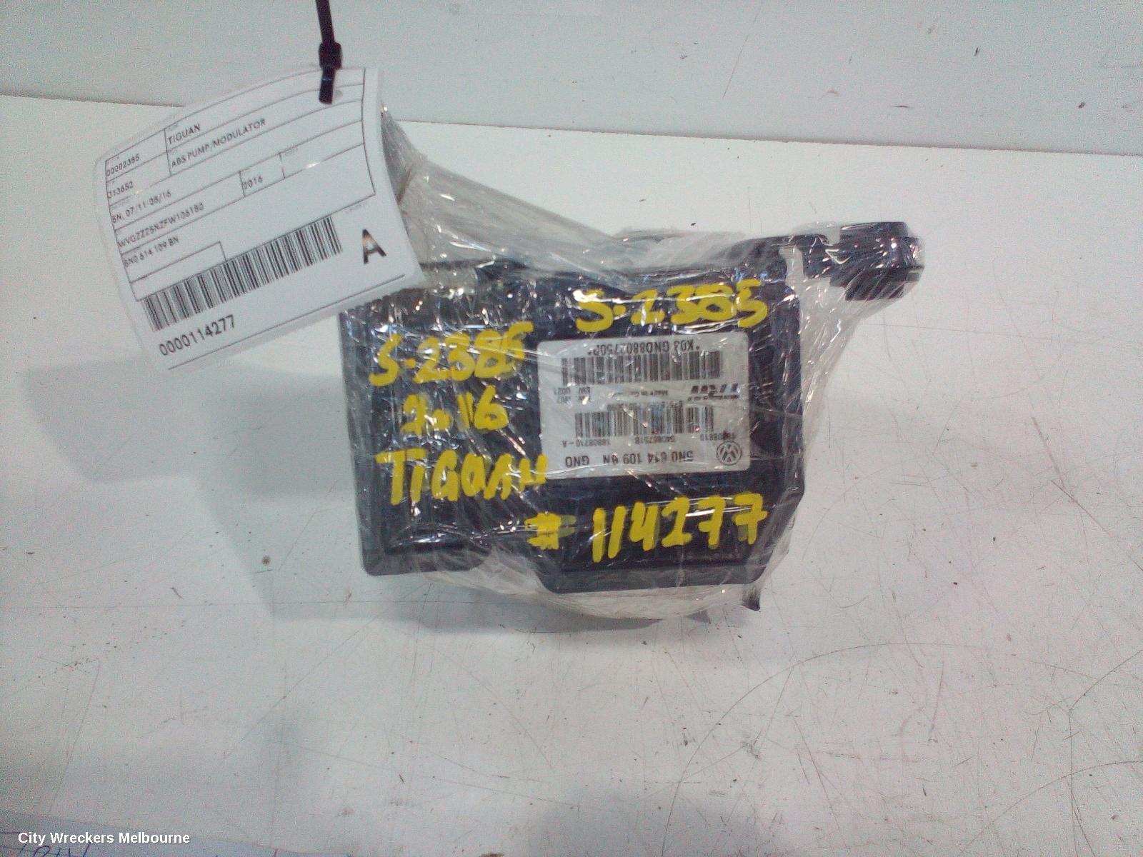 VOLKSWAGEN TIGUAN ABS PUMP/MODULATOR, 5N, 07/2011 - 08/2016