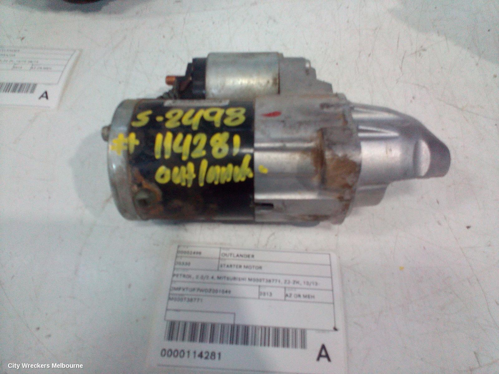 MITSUBISHI OUTLANDER STARTER, PETROL, 2.0/2.4, MITSUBISHI M000T38771, ZJ-ZK, 10/2012 - 07/2021