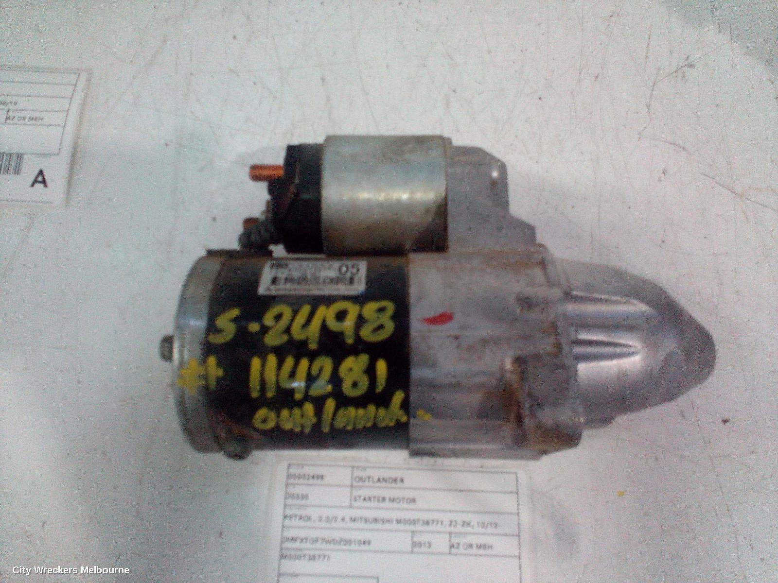 MITSUBISHI OUTLANDER STARTER, PETROL, 2.0/2.4, MITSUBISHI M000T38771, ZJ-ZK, 10/2012 - 07/2021