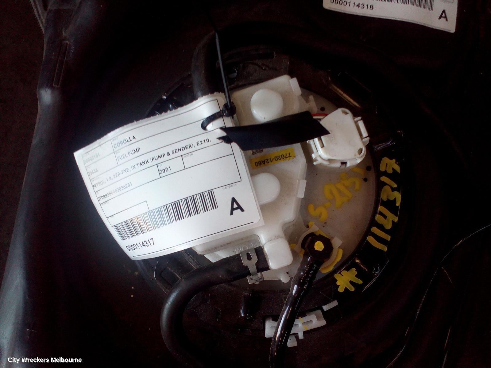 TOYOTA COROLLA FUEL PUMP, PETROL, 1.8, 2ZR-FXE, IN TANK (PUMP & SENDER), E210, 07/2018 ONWARDS