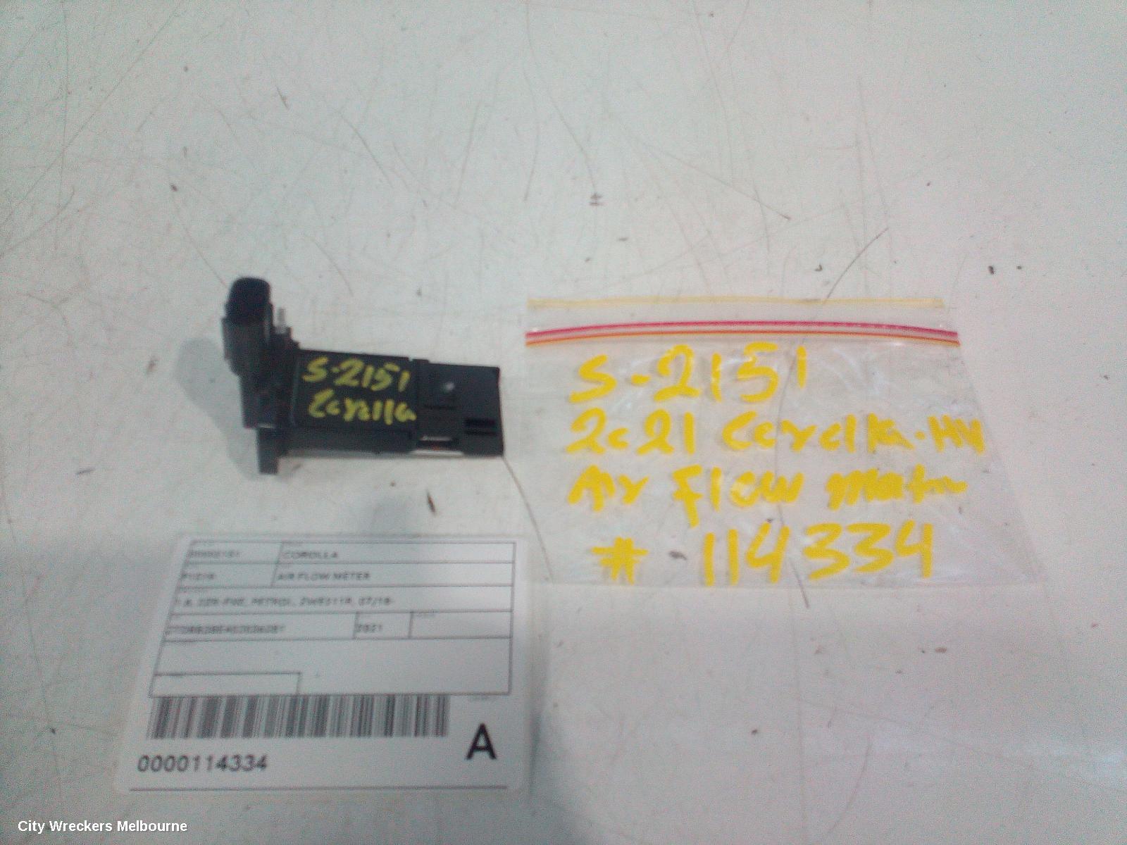 TOYOTA COROLLA AIR FLOW METER, 1.8, 2ZR-FXE, PETROL, ZWE211R, 07/2018 ONWARDS