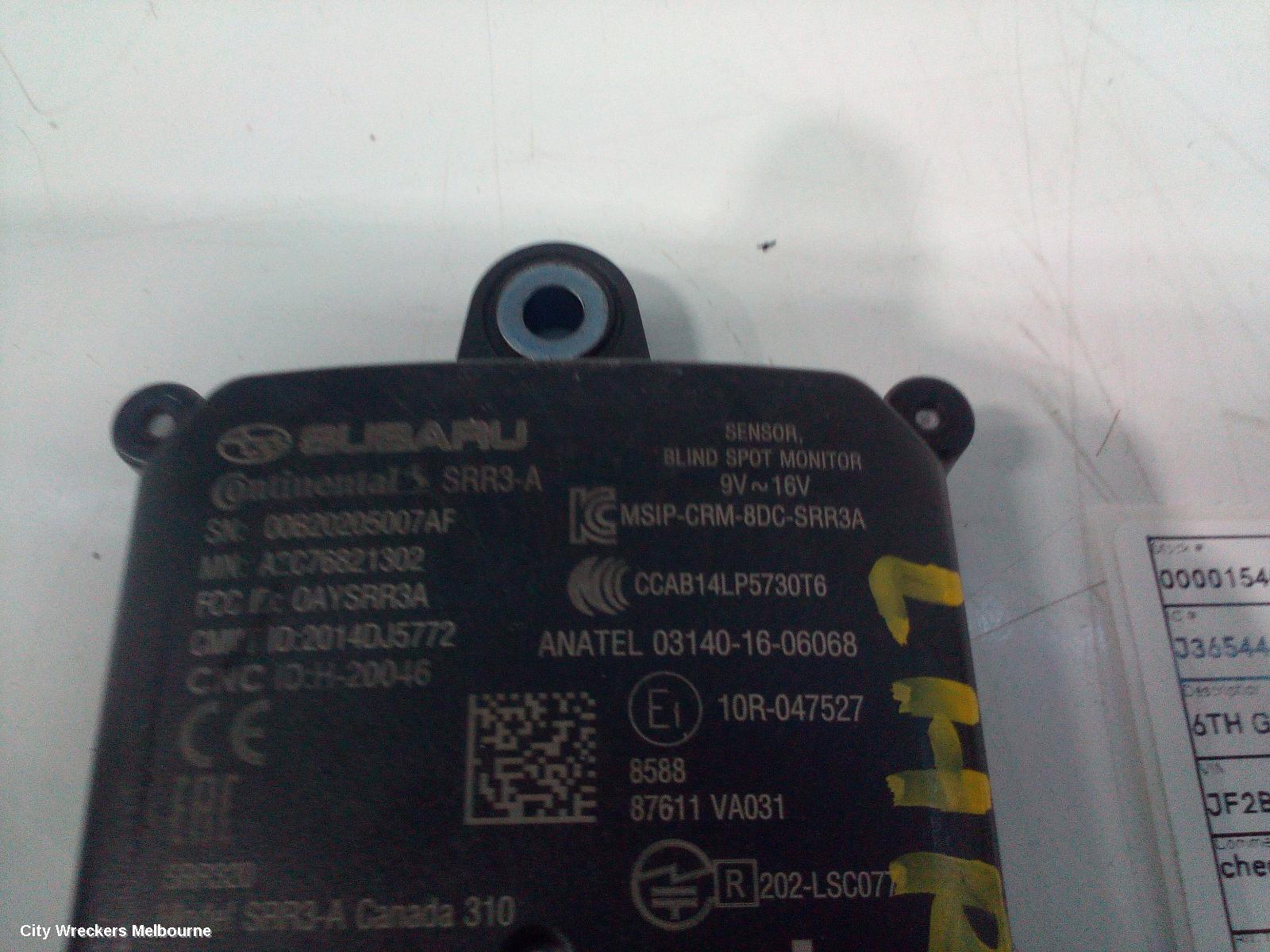 SUBARU OUTBACK REVERSE CAMERA, BLIND SPOT MONITOR SENSOR (LH REAR BEHIND BUMPER), 87611VA031, 6TH GEN, 08/2014 - 12/2020