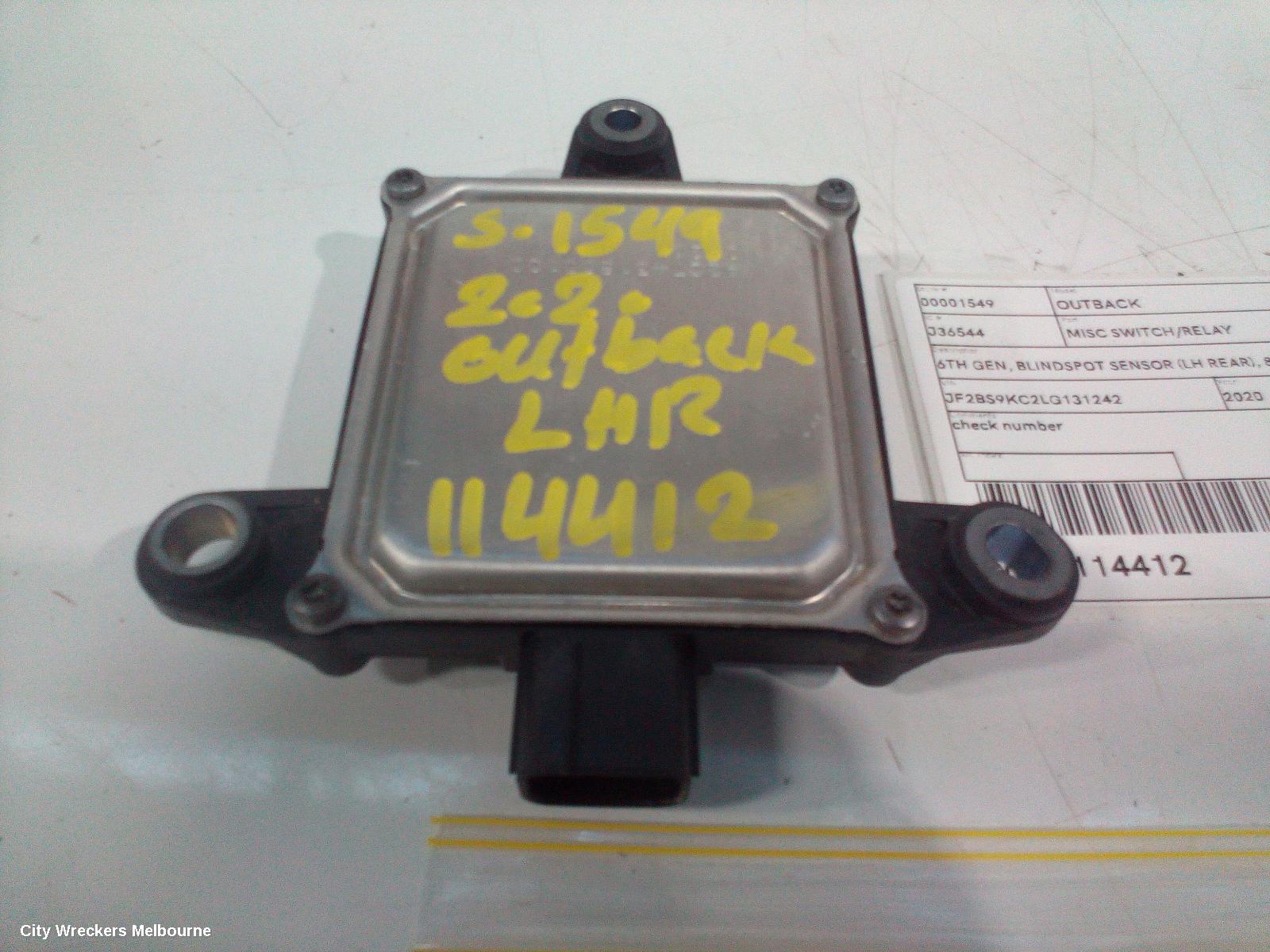 SUBARU OUTBACK REVERSE CAMERA, BLIND SPOT MONITOR SENSOR (LH REAR BEHIND BUMPER), 87611VA031, 6TH GEN, 08/2014 - 12/2020