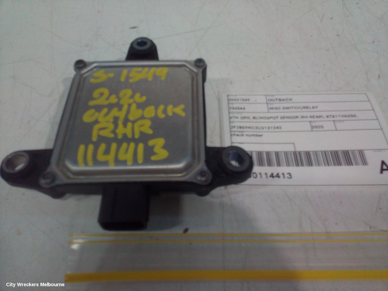 SUBARU OUTBACK REVERSE CAMERA, BLIND SPOT MONITOR SENSOR (RH REAR BEHIND BUMPER), 87611VA031, 6TH GEN, 08/2014 - 12/2020