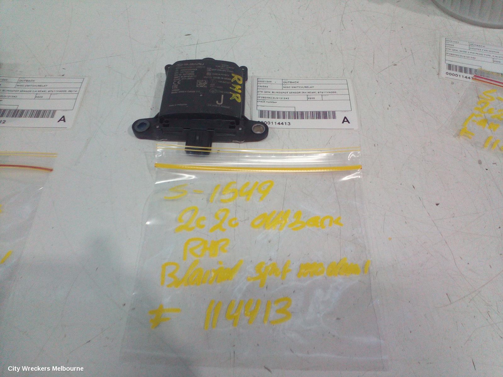SUBARU OUTBACK REVERSE CAMERA, BLIND SPOT MONITOR SENSOR (RH REAR BEHIND BUMPER), 87611VA031, 6TH GEN, 08/2014 - 12/2020