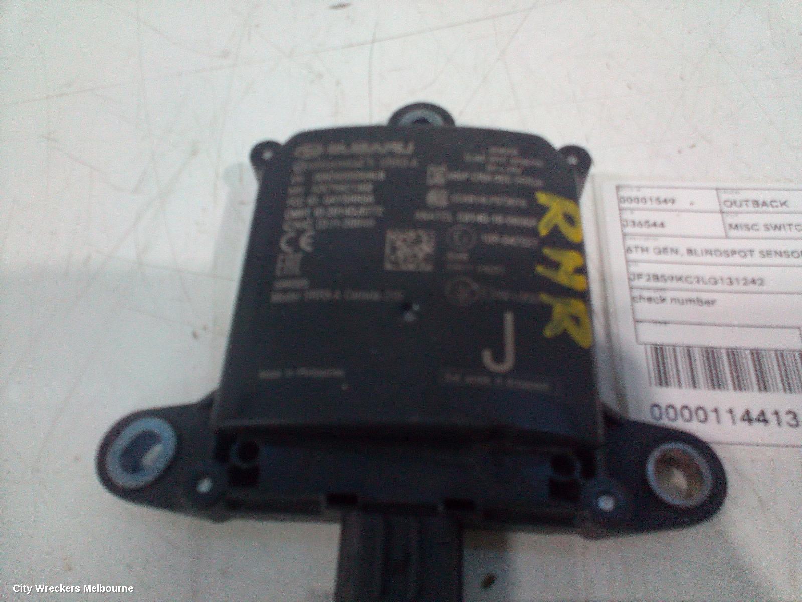 SUBARU OUTBACK REVERSE CAMERA, BLIND SPOT MONITOR SENSOR (RH REAR BEHIND BUMPER), 87611VA031, 6TH GEN, 08/2014 - 12/2020