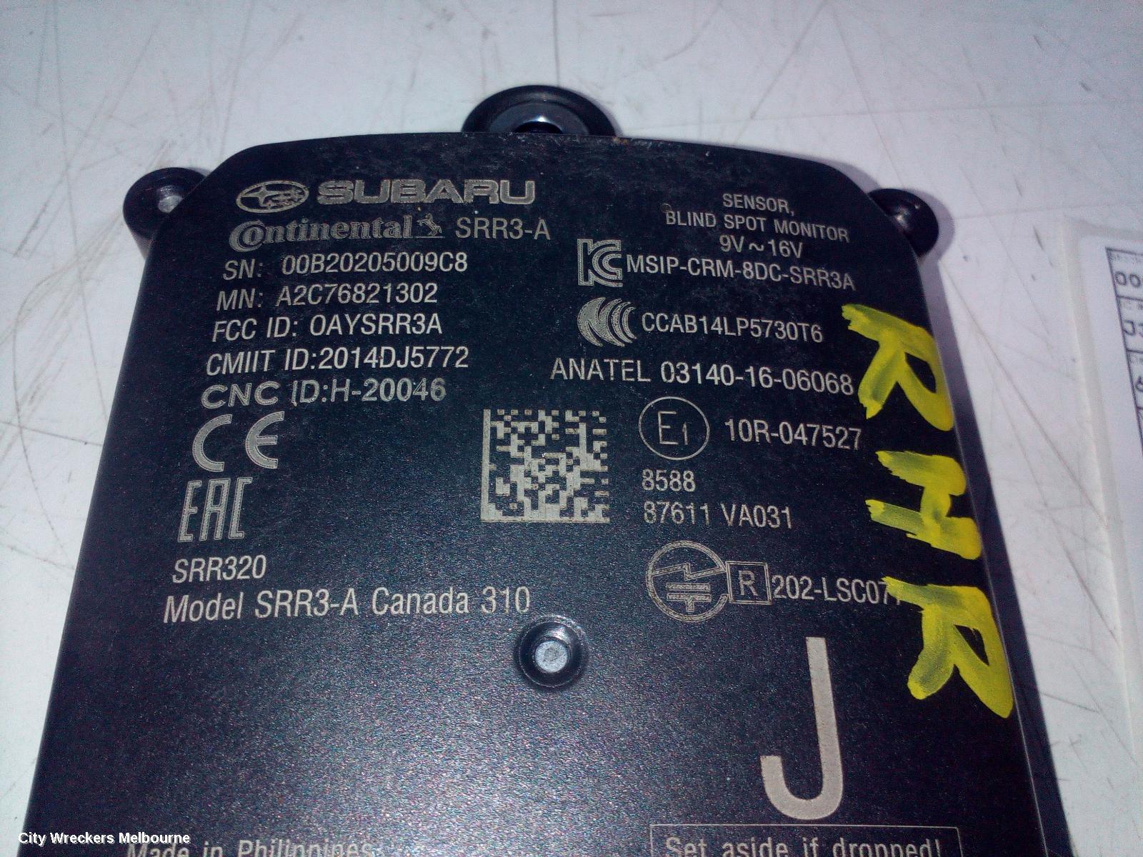 SUBARU OUTBACK REVERSE CAMERA, BLIND SPOT MONITOR SENSOR (RH REAR BEHIND BUMPER), 87611VA031, 6TH GEN, 08/2014 - 12/2020