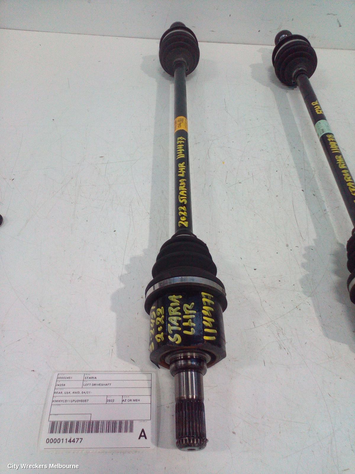 HYUNDAI STARIA LEFT DRIVESHAFT, REAR, US4, 4WD, 04/2021 ONWARDS