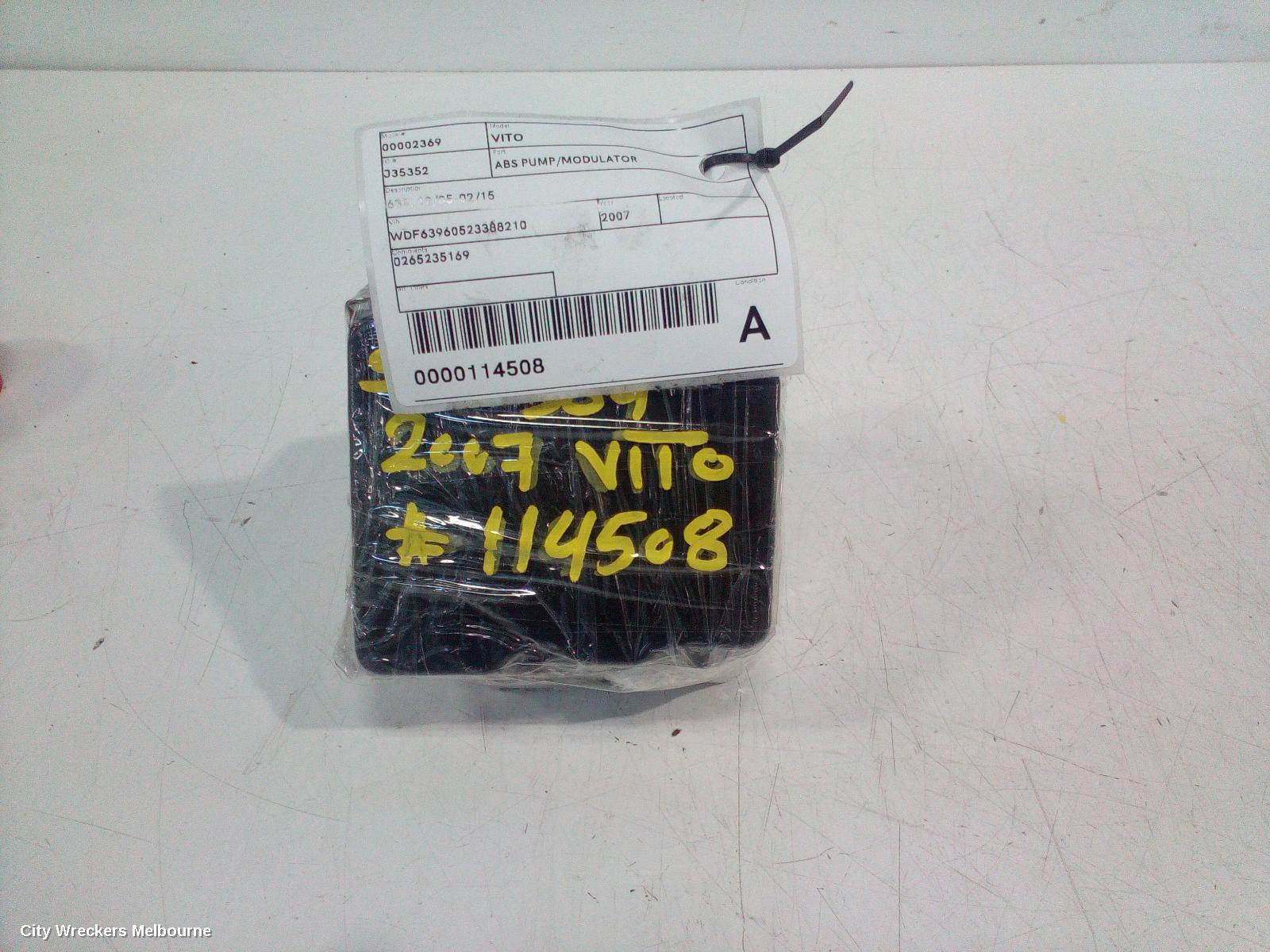 MERCEDES VITO ABS PUMP/MODULATOR, 639, 12/2005 - 02/2015