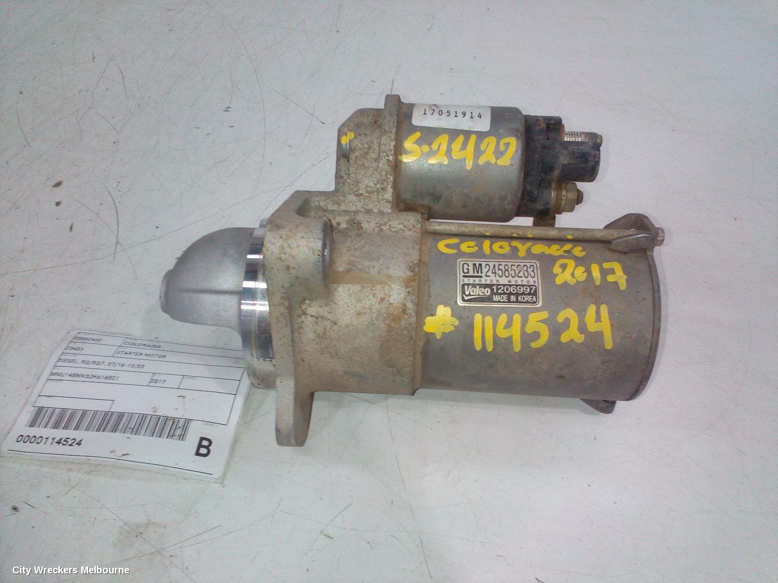 HOLDEN COLORADO STARTER, DIESEL, RG/RG7, 07/2016 - 12/2020