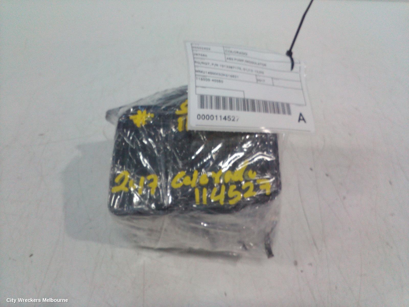 HOLDEN COLORADO ABS PUMP/MODULATOR, RG/RG7, P/N 1013387170, 01/2012 - 12/2020