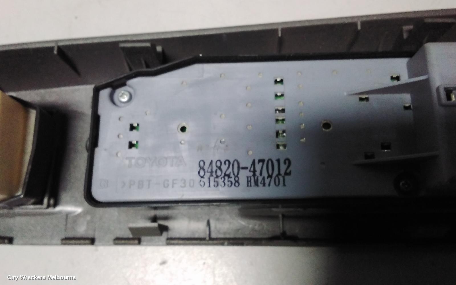 TOYOTA PRIUS PWR DR WIND SWITCH, NHW20R, RH FRONT (MASTER SWITCH), 10/2003 - 05/2009