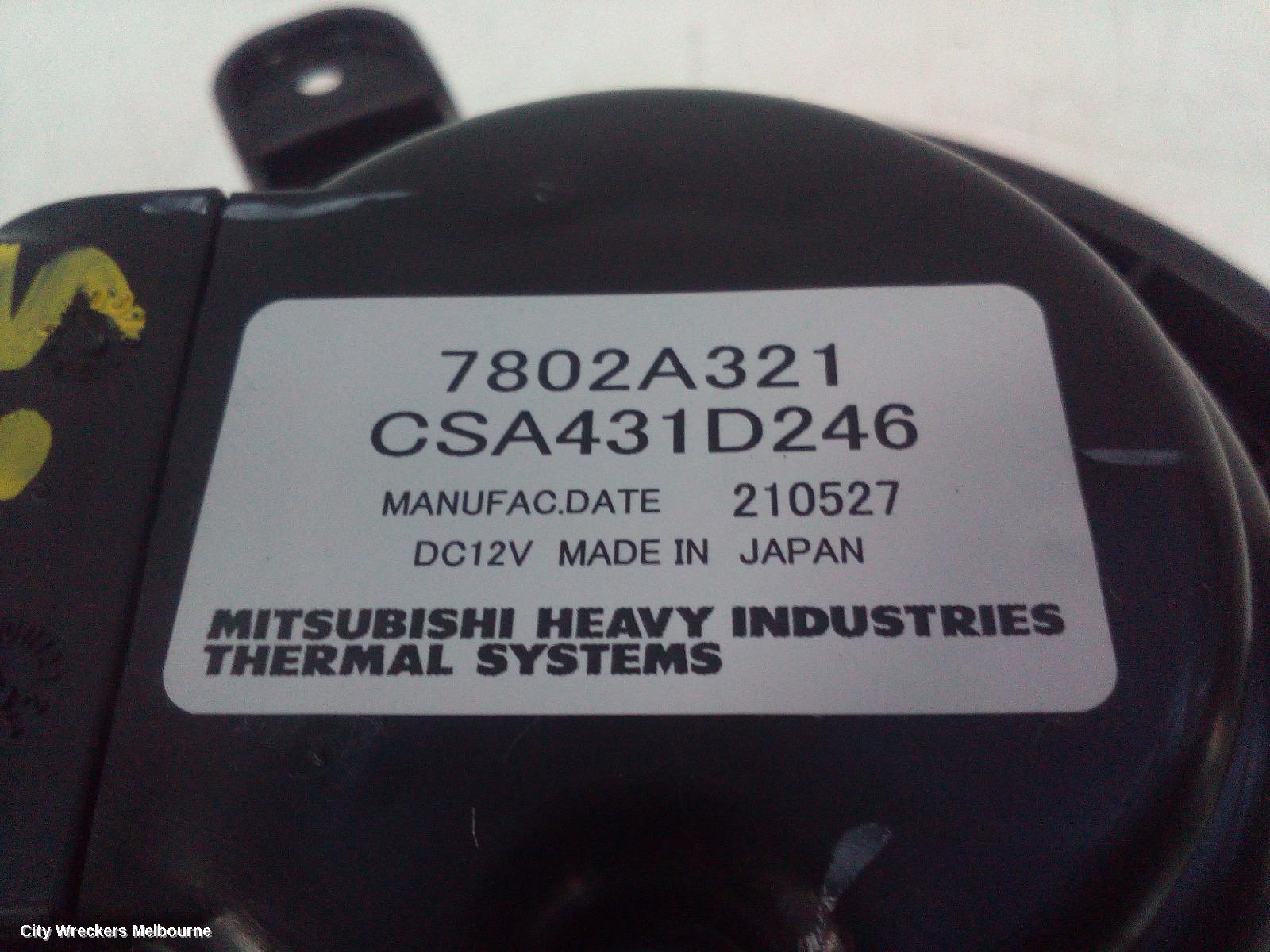 MITSUBISHI ASX HEATER FAN MOTOR, XC-XD, 07/2017 ONWARDS