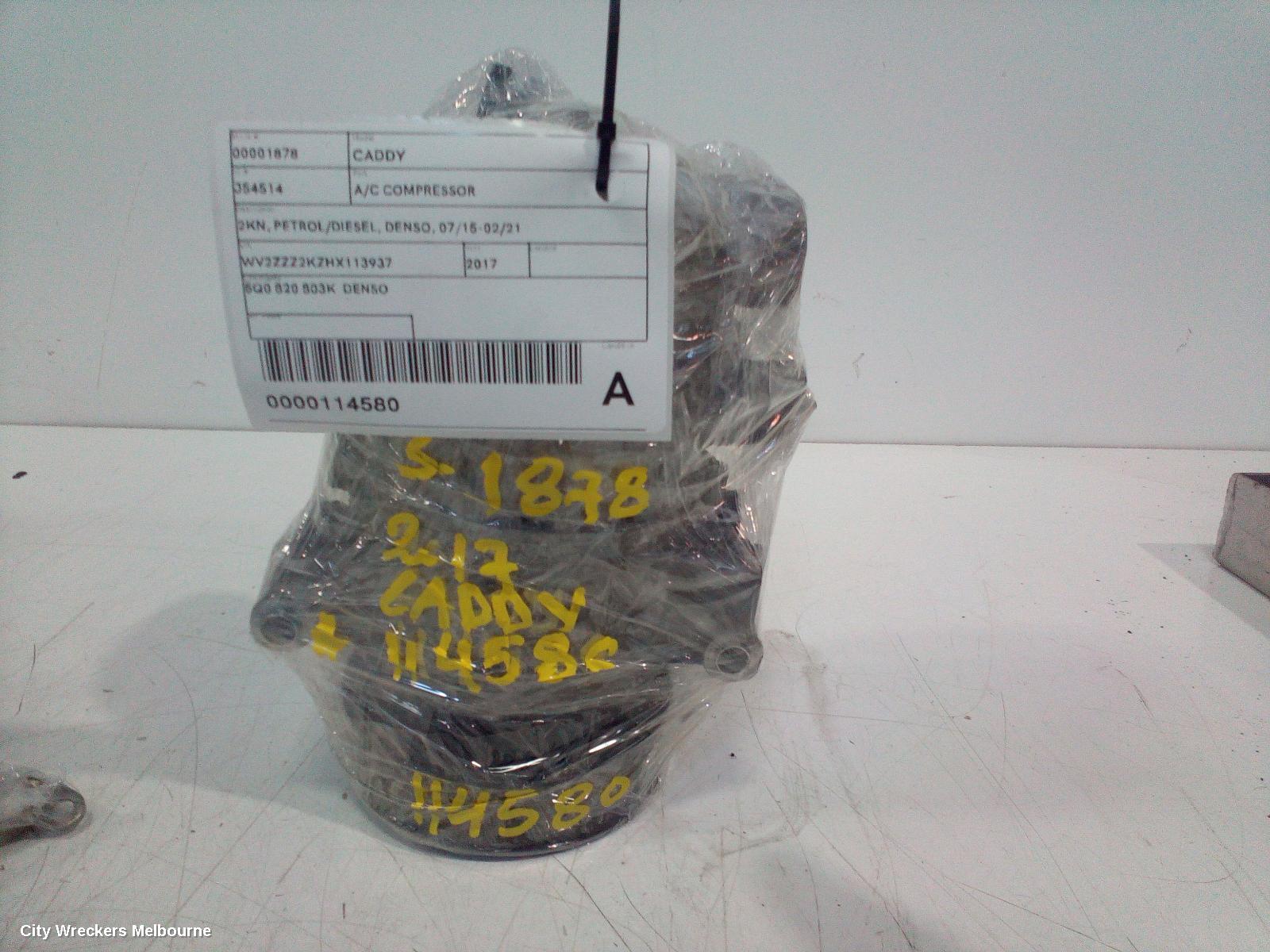 VOLKSWAGEN CADDY A/C COMPRESSOR, 2KN, PETROL/DIESEL, DENSO, 07/2015 - 02/2021