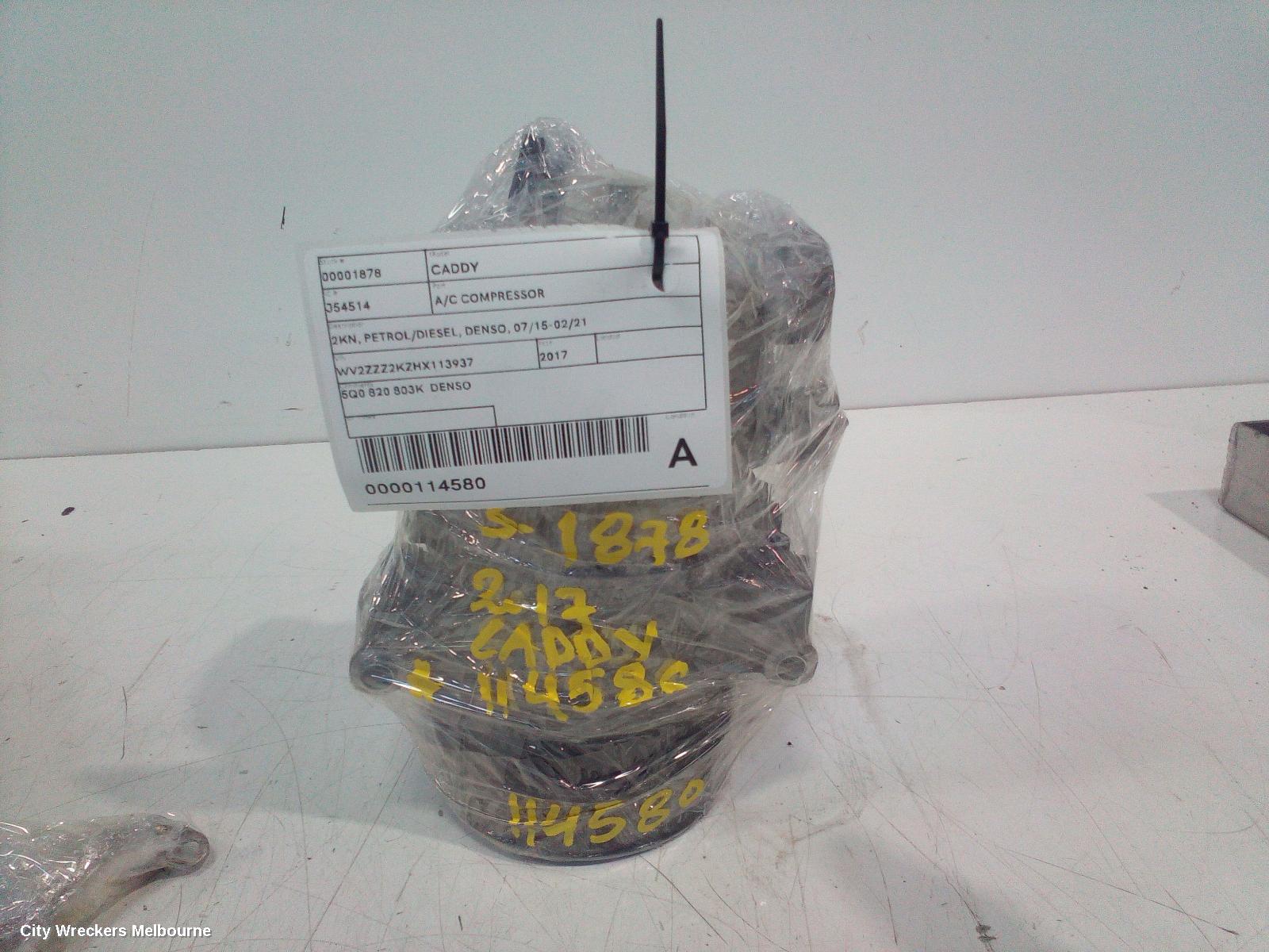 VOLKSWAGEN CADDY A/C COMPRESSOR, 2KN, PETROL/DIESEL, DENSO, 07/2015 - 02/2021
