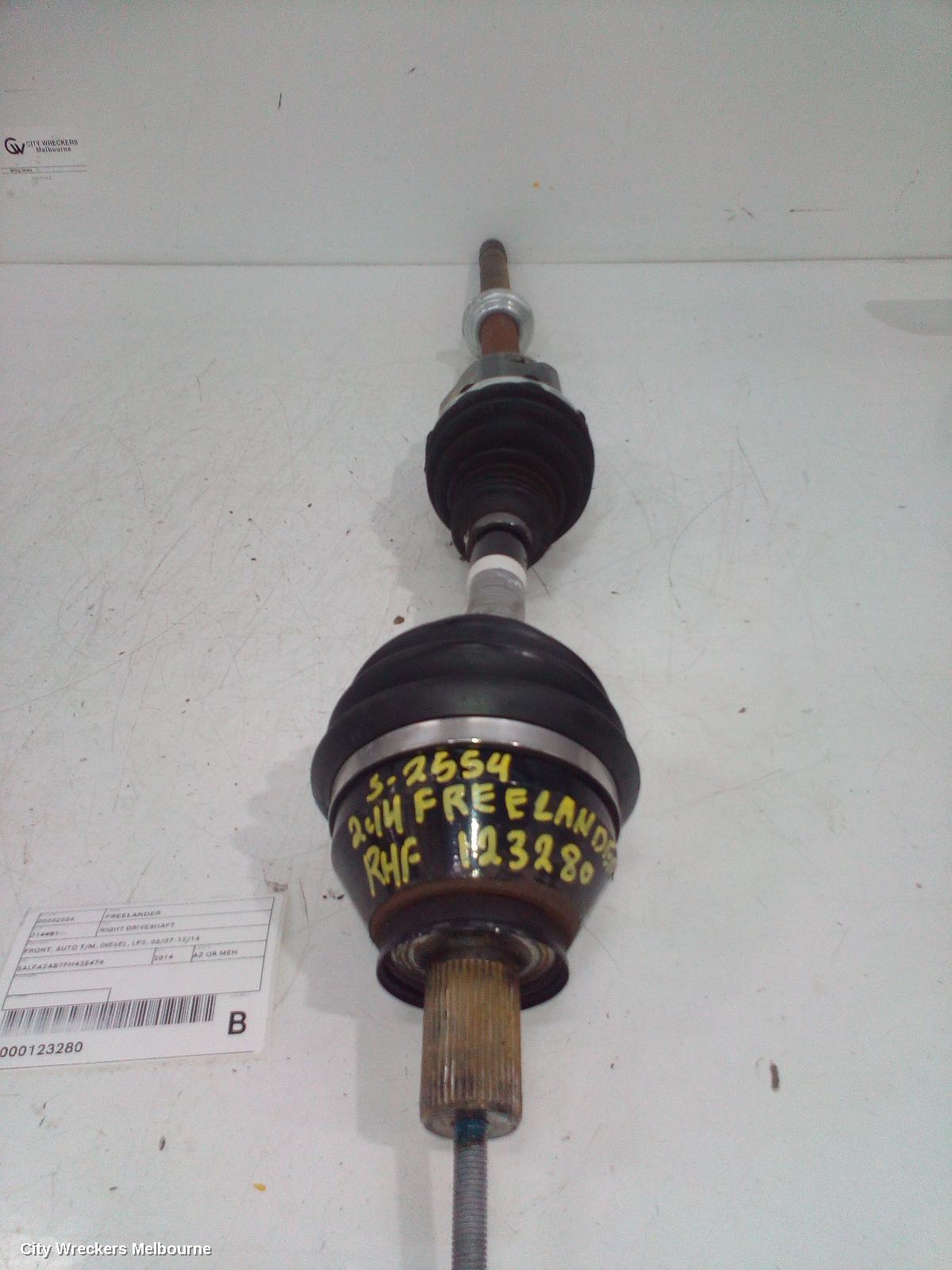 LAND ROVER FREELANDER RIGHT DRIVESHAFT, FRONT, AUTO T/M, DIESEL, LF2, 06/2007 - 12/2014