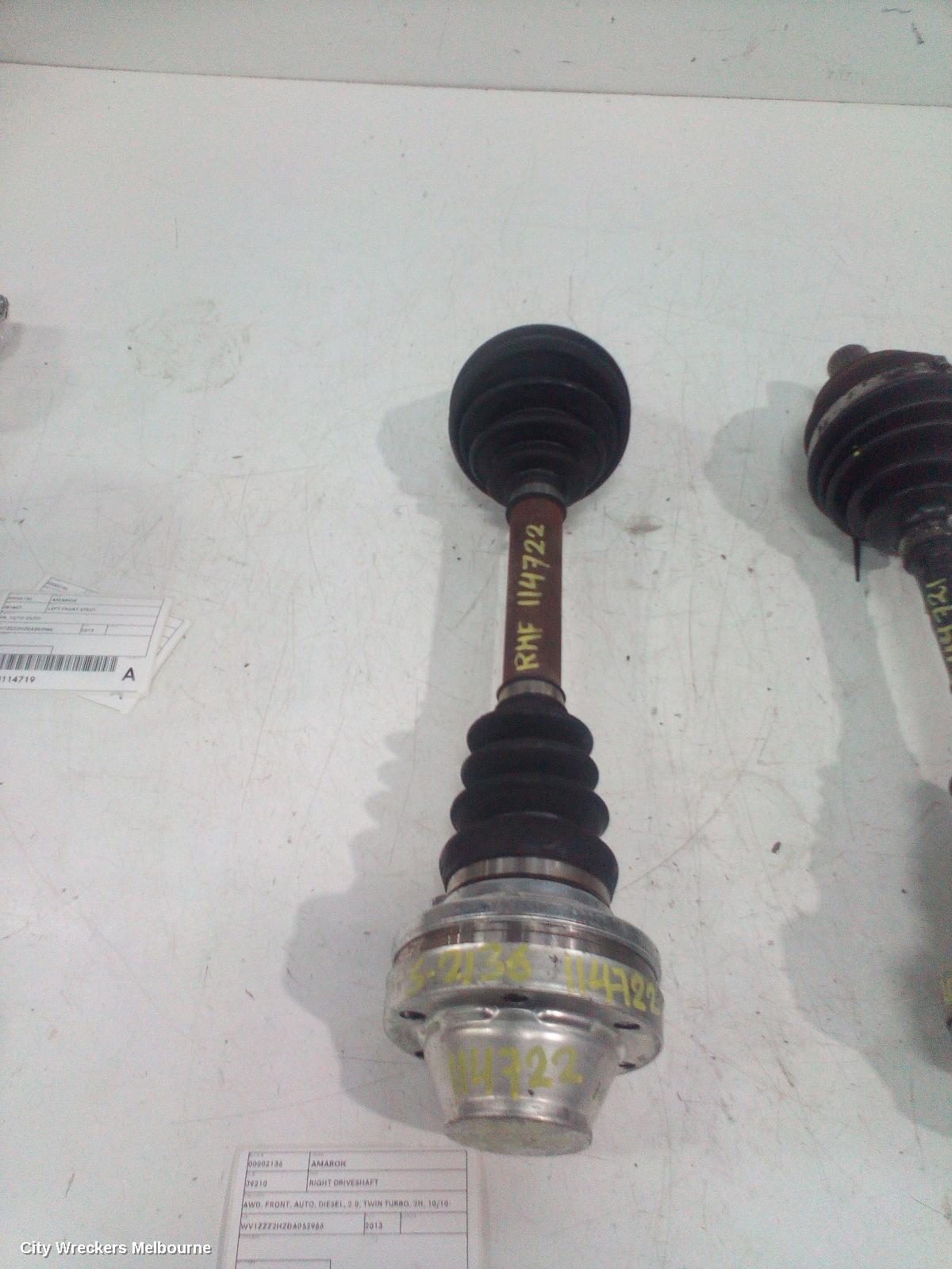 VOLKSWAGEN AMAROK RIGHT DRIVESHAFT, AWD, FRONT, AUTO, DIESEL, 2.0, TWIN TURBO, 2H, 10/2010 - 09/2022