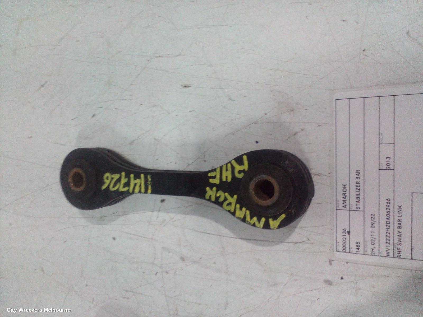 VOLKSWAGEN AMAROK STABILISER BAR, 2H, 02/2011 - 09/2022