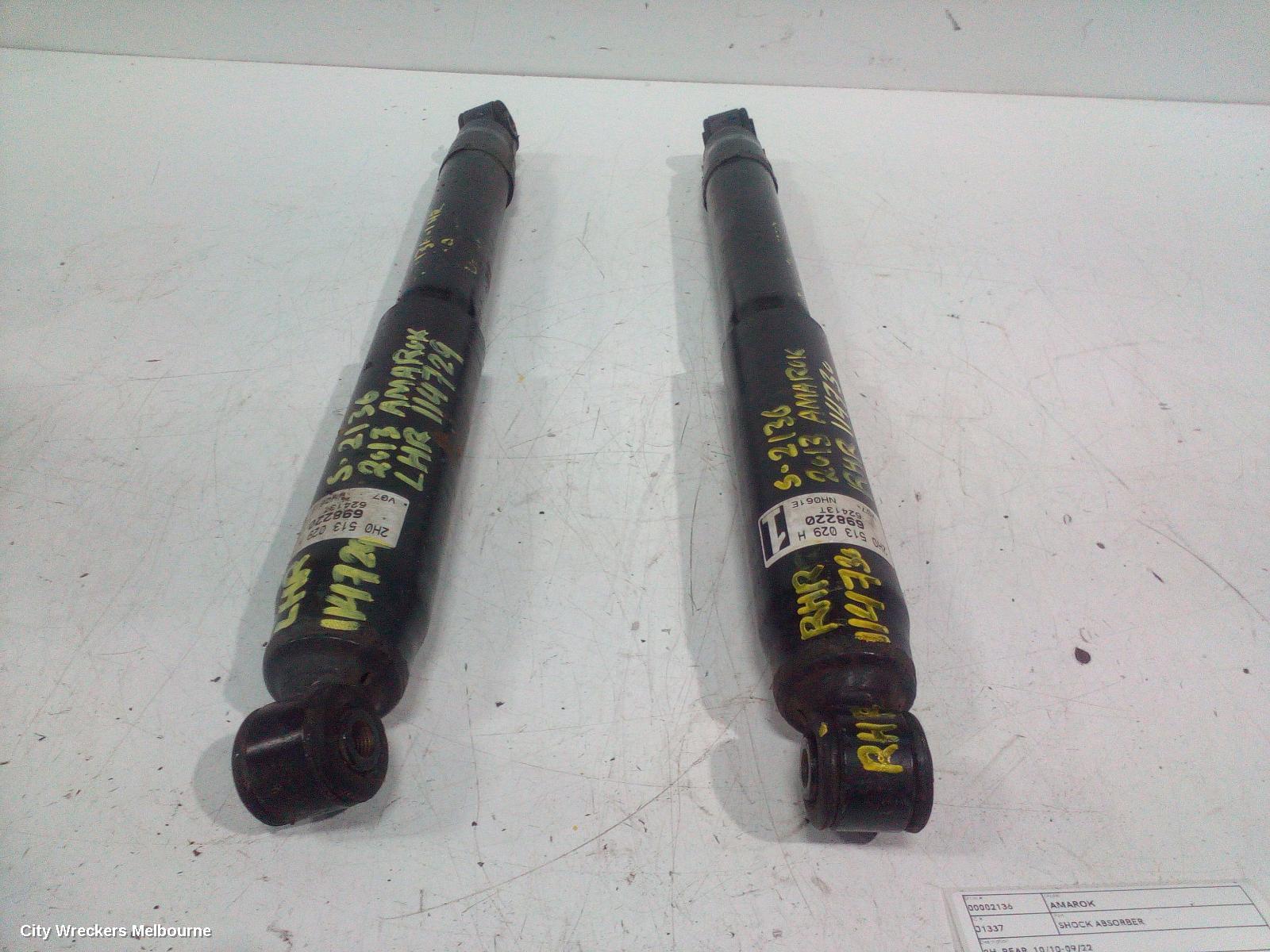 VOLKSWAGEN AMAROK SHOCK ABSORBER, 2H, REAR, 10/2010 - 09/2022