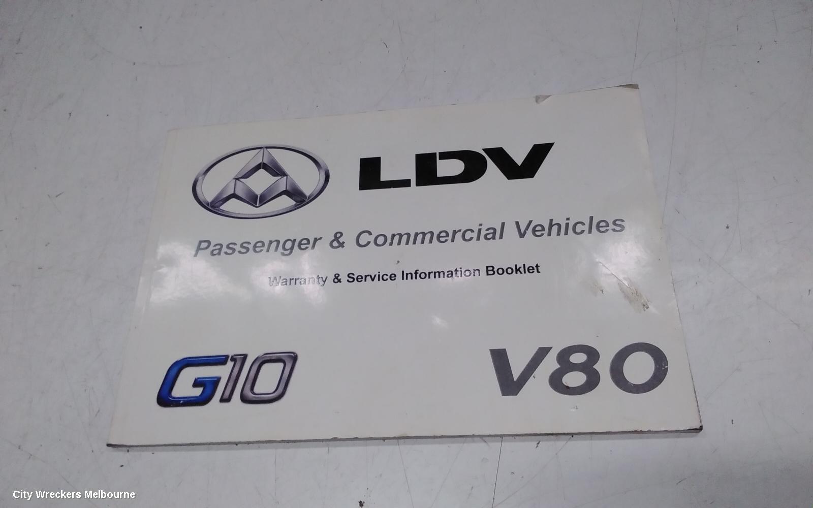 LDV G10 OWNERS HANDBOOK, SV7A/SV7C, WAGON/VAN, 04/2015 ONWARDS