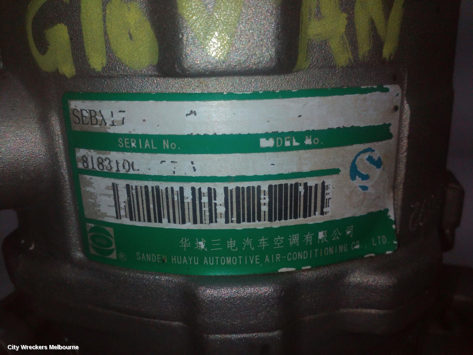 LDV G10 A/C COMPRESSOR, PETROL, 2.0, SINGLE ZONE TYPE, SV7C, VAN, 04/2015 ONWARDS