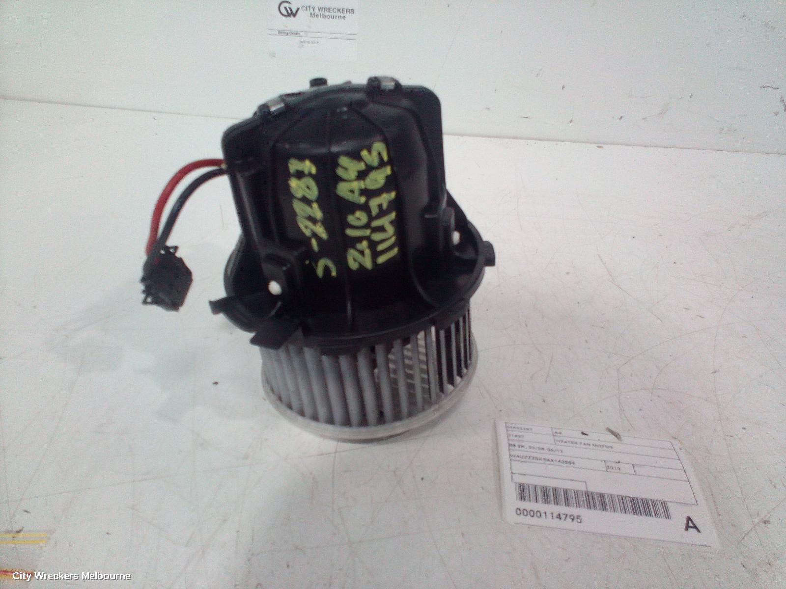 AUDI A4 HEATER FAN MOTOR, B8 8K, 02/2008 - 06/2012