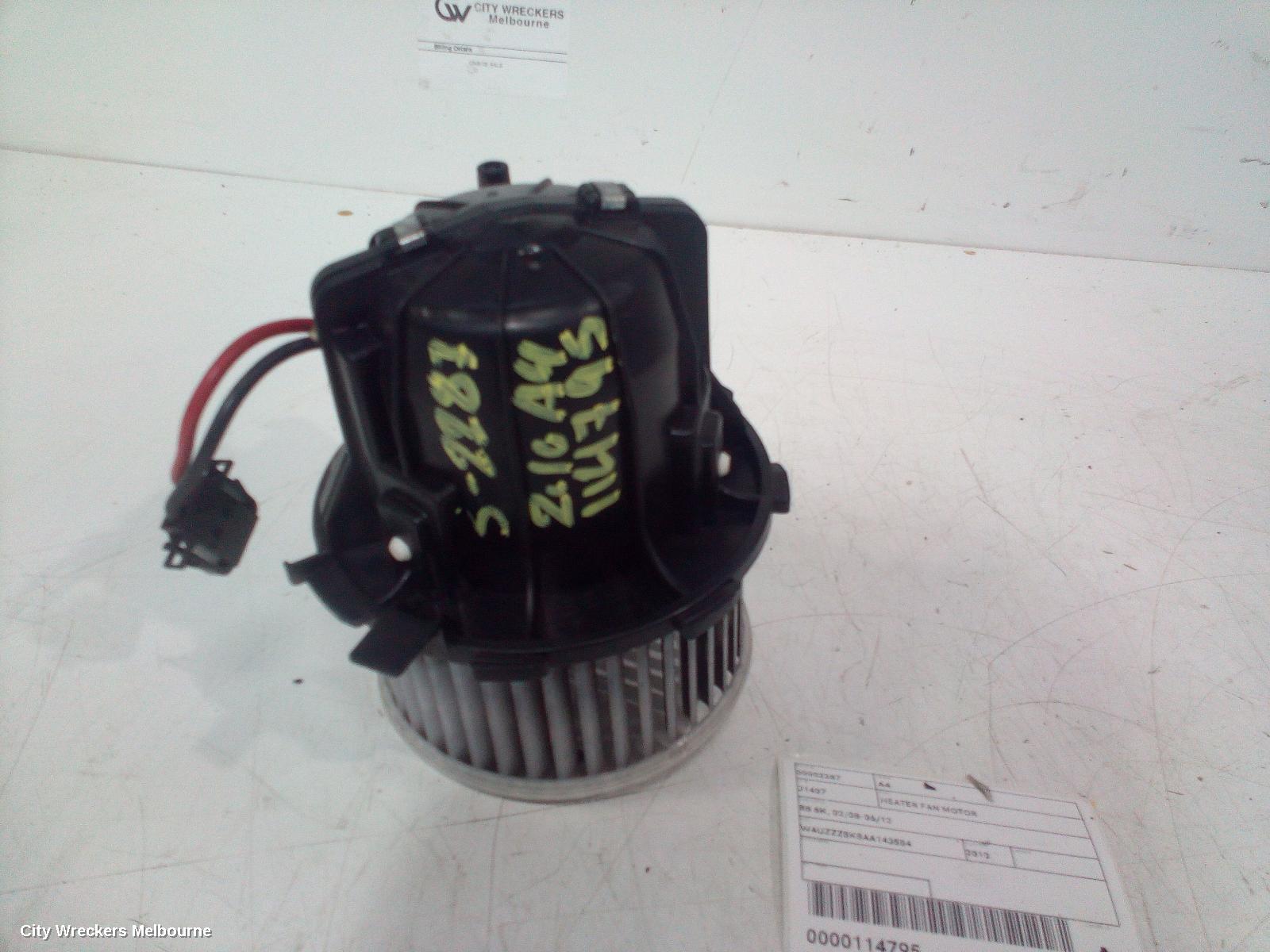 AUDI A4 HEATER FAN MOTOR, B8 8K, 02/2008 - 06/2012