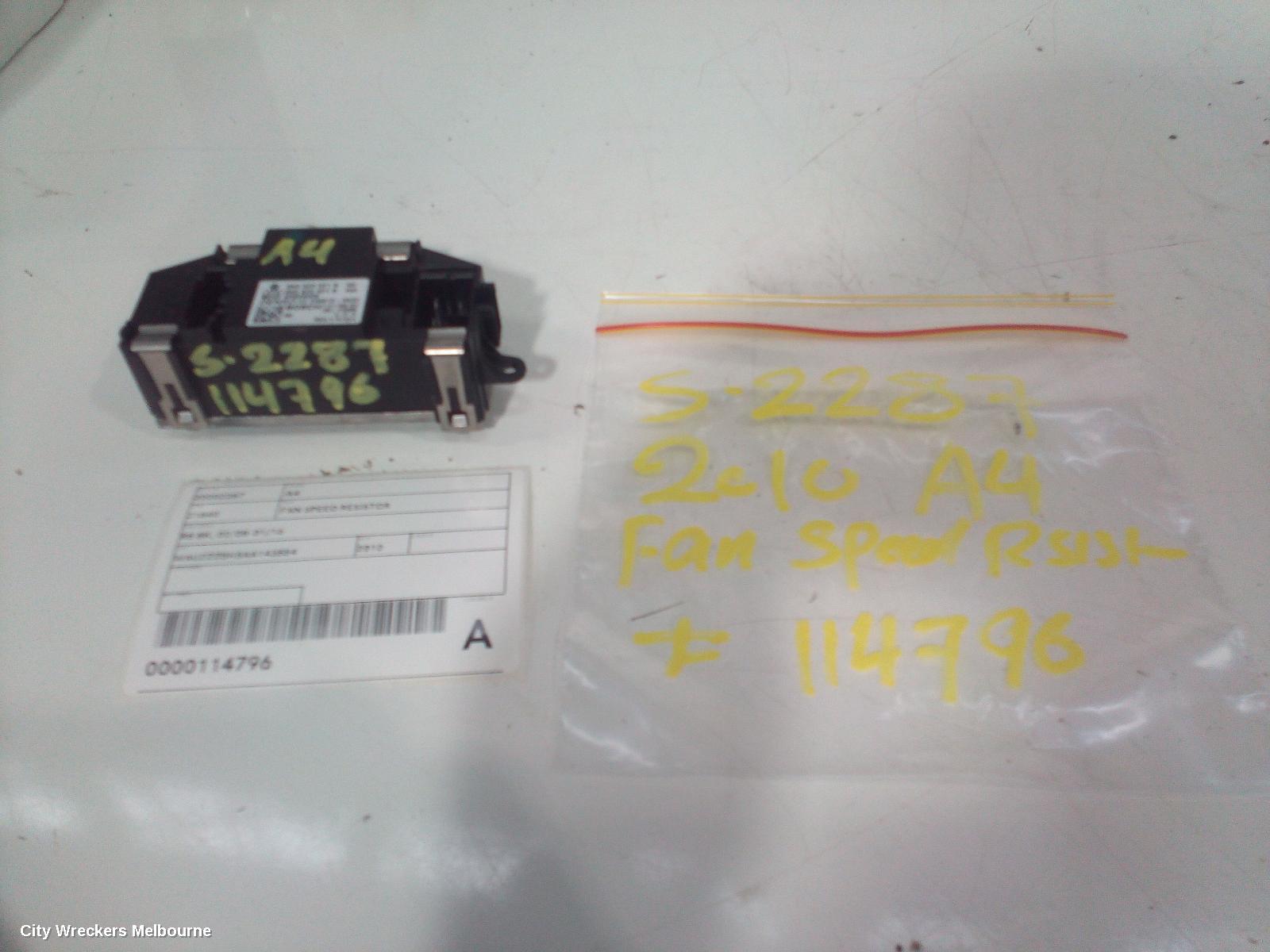 AUDI A4 FAN SPEED RESISTOR, B8 8K, 02/2008 - 01/2016