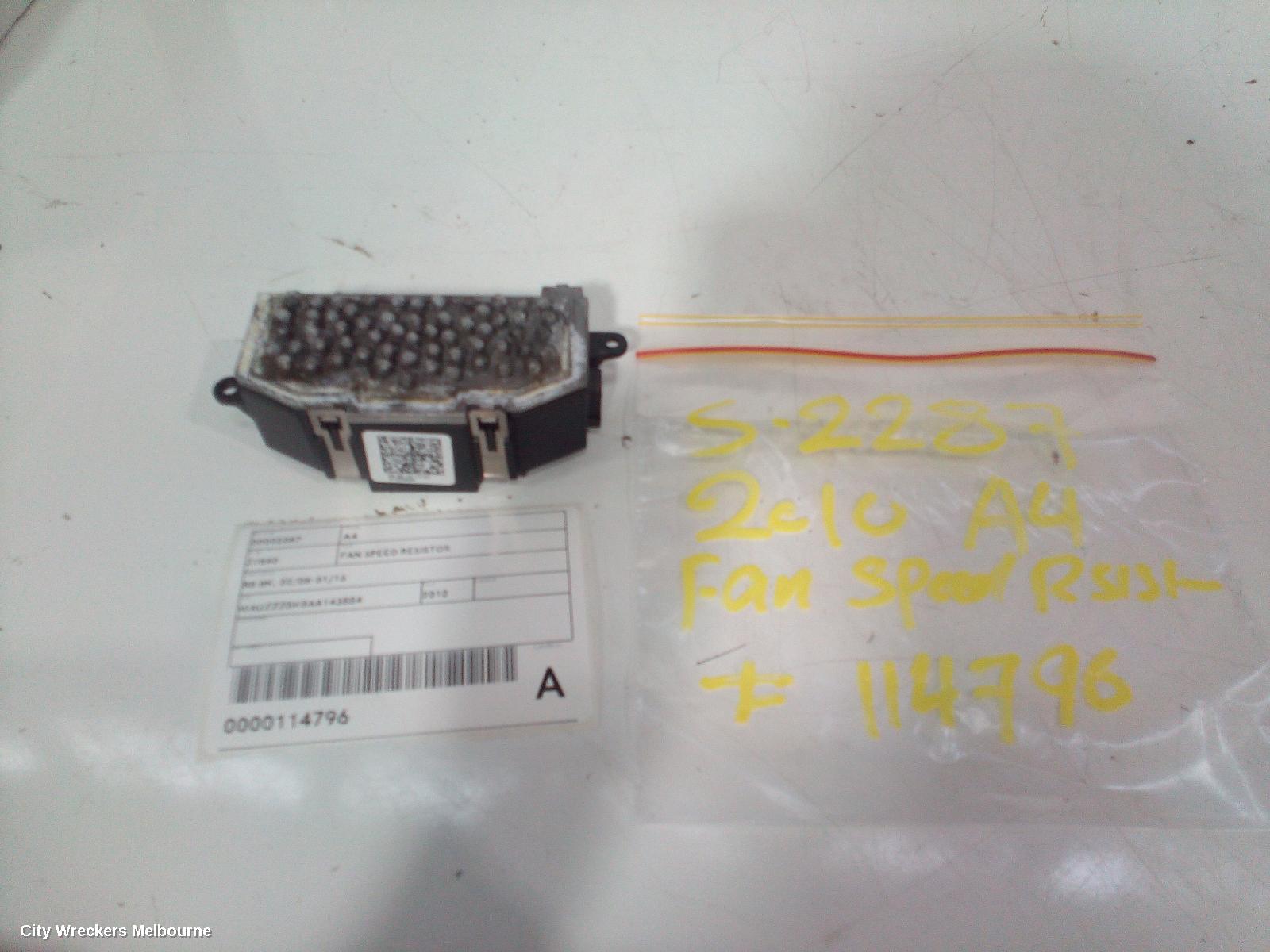 AUDI A4 FAN SPEED RESISTOR, B8 8K, 02/2008 - 01/2016