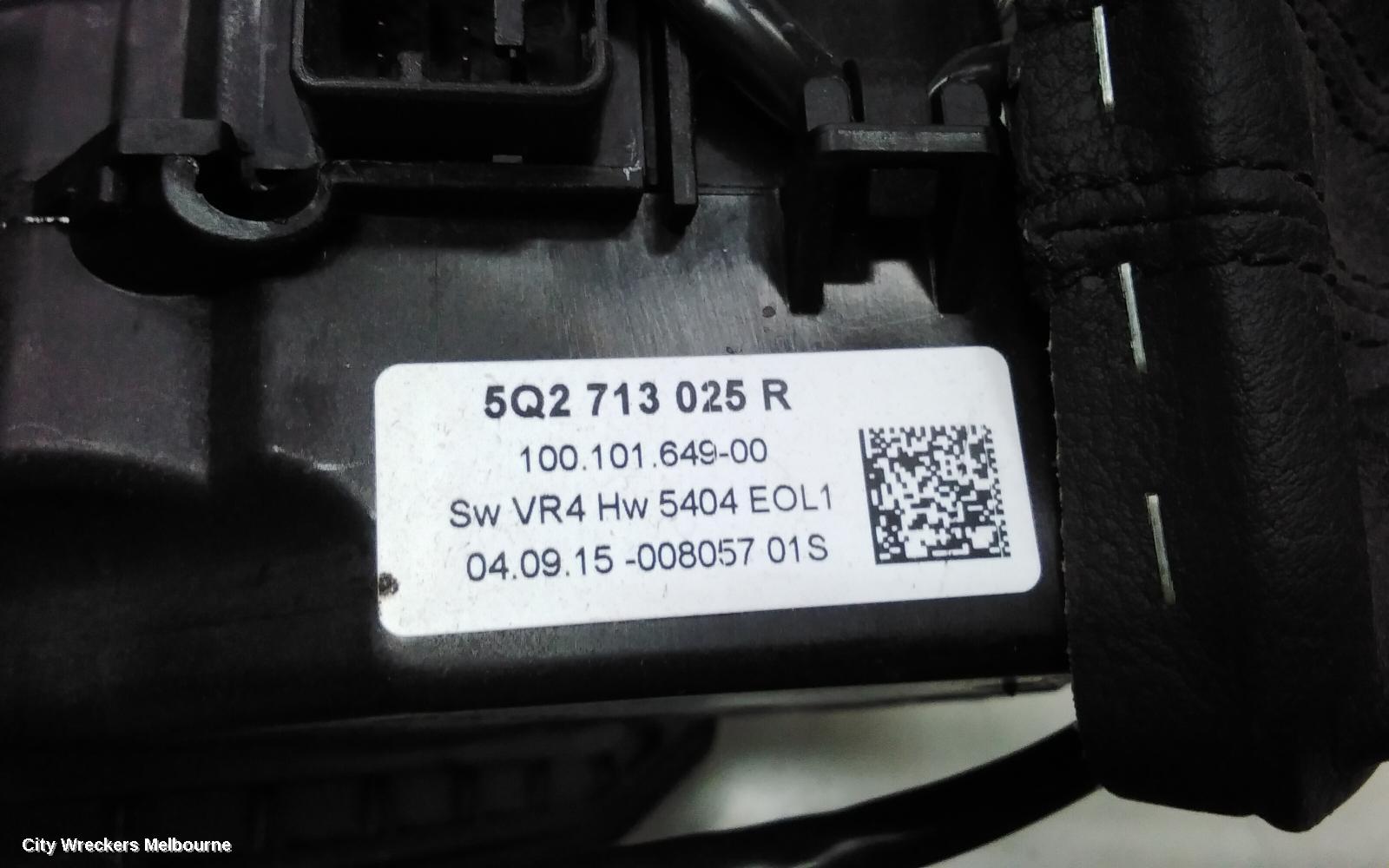 VOLKSWAGEN GOLF GEAR STICK/SHIFTER, AUTO SHIFTER, 6 SPEED, GEN 7, 12/2012 - 07/2017