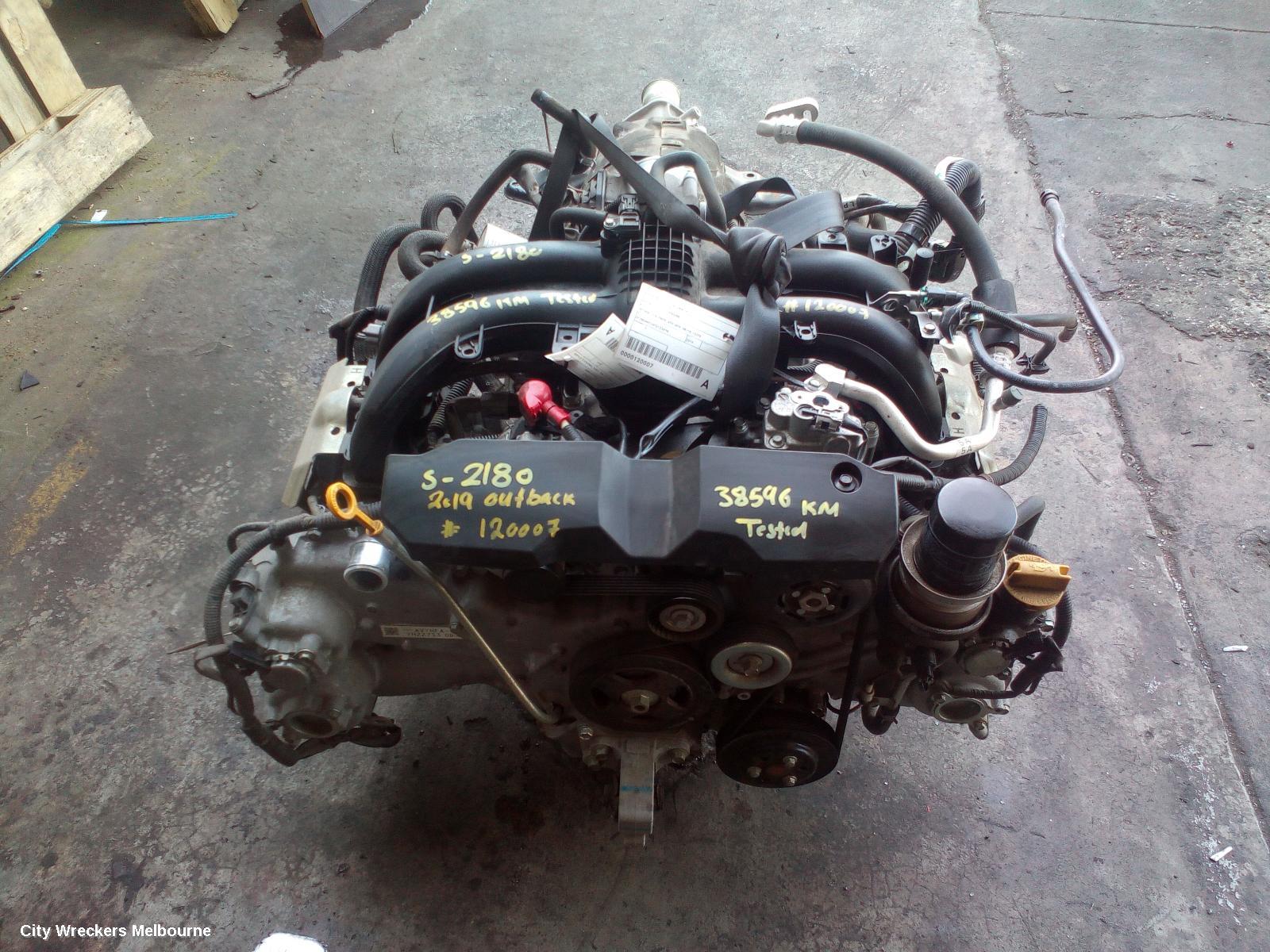 SUBARU OUTBACK ENGINE, PETROL, 2.5, FB25, 6TH GEN, 08/2018 - 12/2020