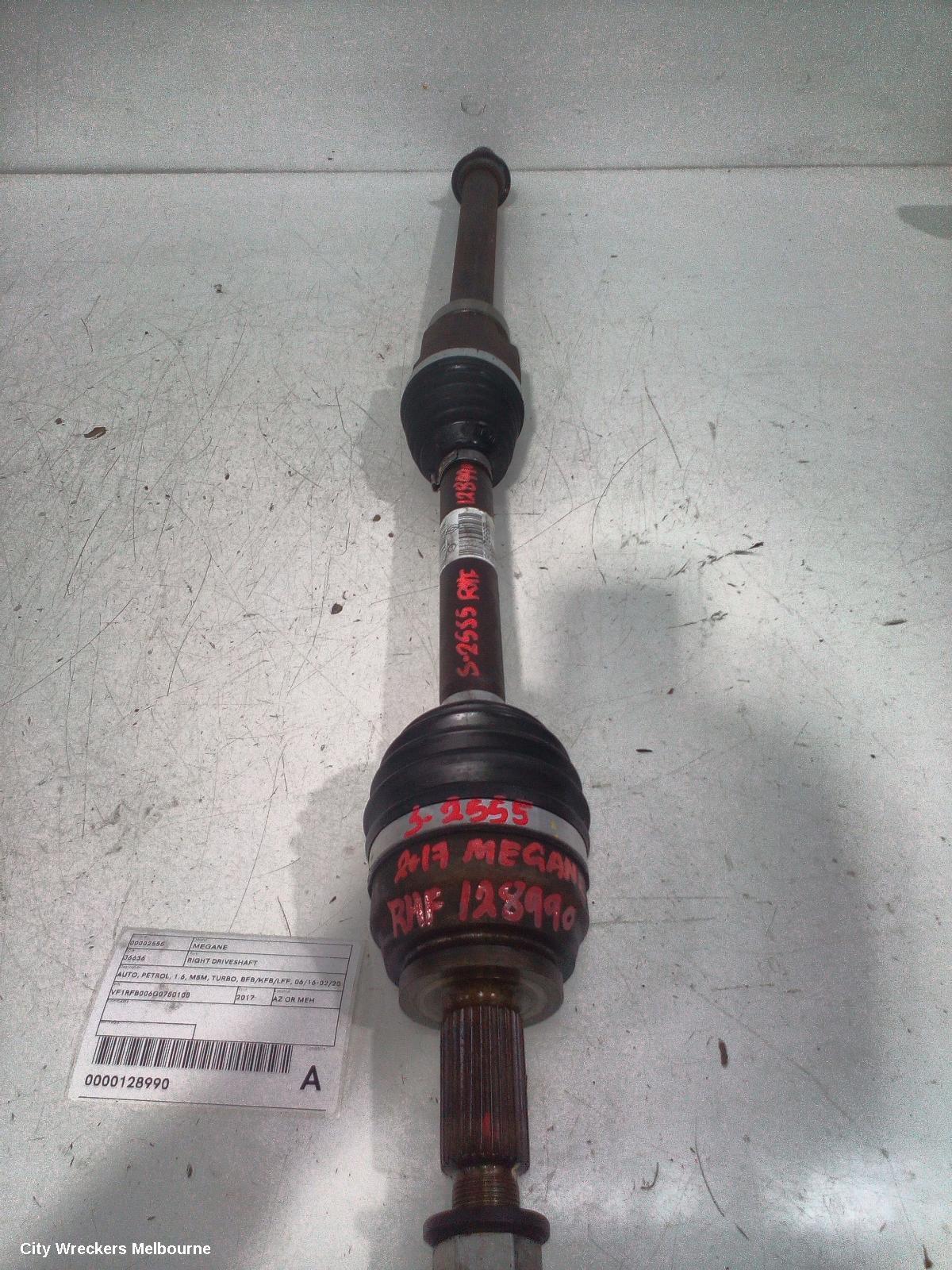 RENAULT MEGANE RIGHT DRIVESHAFT, AUTO, PETROL, 1.6, M5M, TURBO, BFB/KFB/LFF, 06/2016 - 02/2020