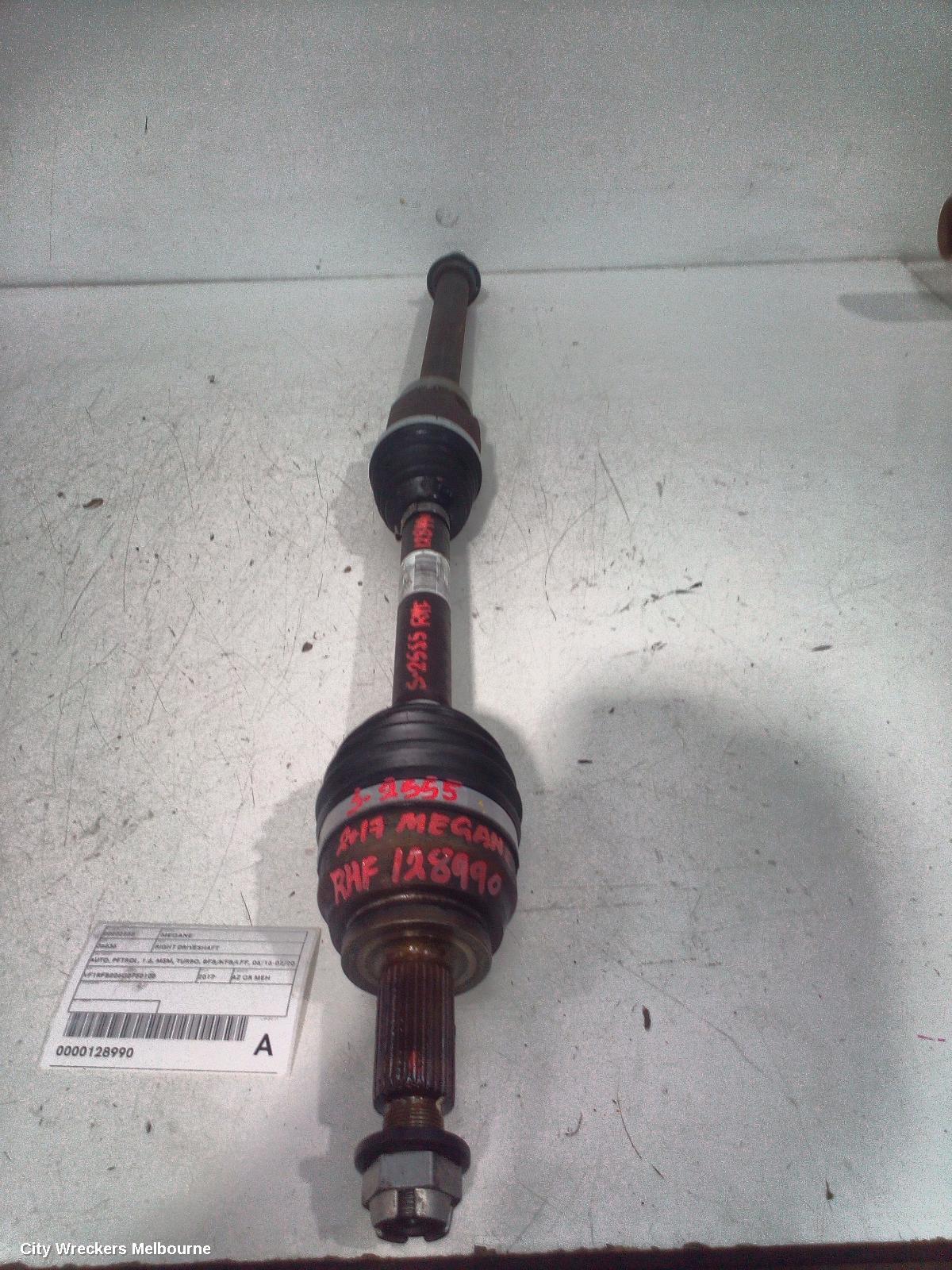 RENAULT MEGANE RIGHT DRIVESHAFT, AUTO, PETROL, 1.6, M5M, TURBO, BFB/KFB/LFF, 06/2016 - 02/2020