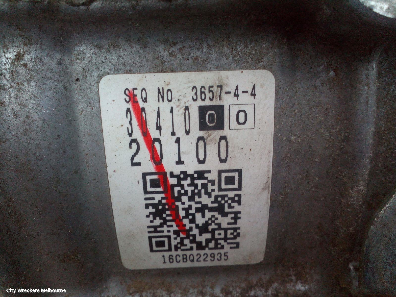 TOYOTA COROLLA TRANS/GEARBOX, AUTO, PETROL, 1.8, 2ZR-FE, K313 CODE, ZRE182R (VIN JTN), HATCH, 03/2015 - 06/2019