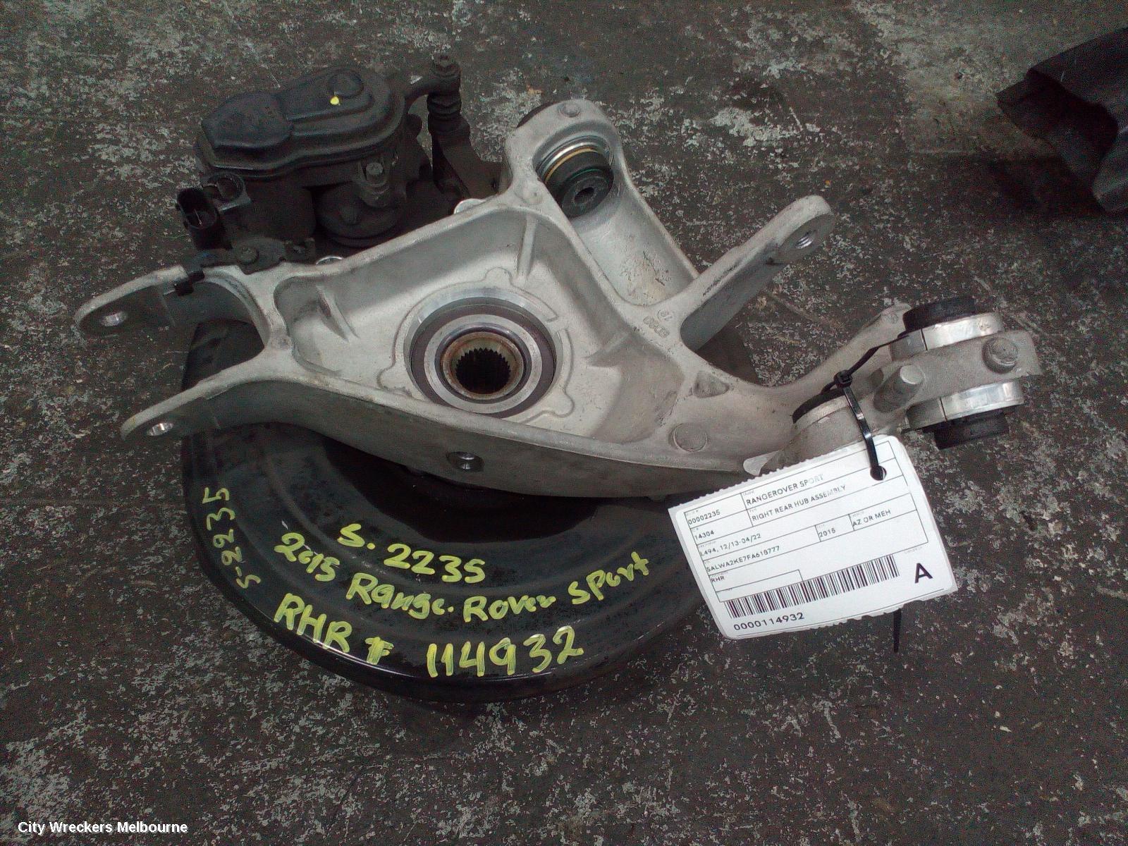 LAND ROVER RANGEROVER SPORT RIGHT REAR HUB ASSEMBLY, L494, 12/2013 - 04/2022