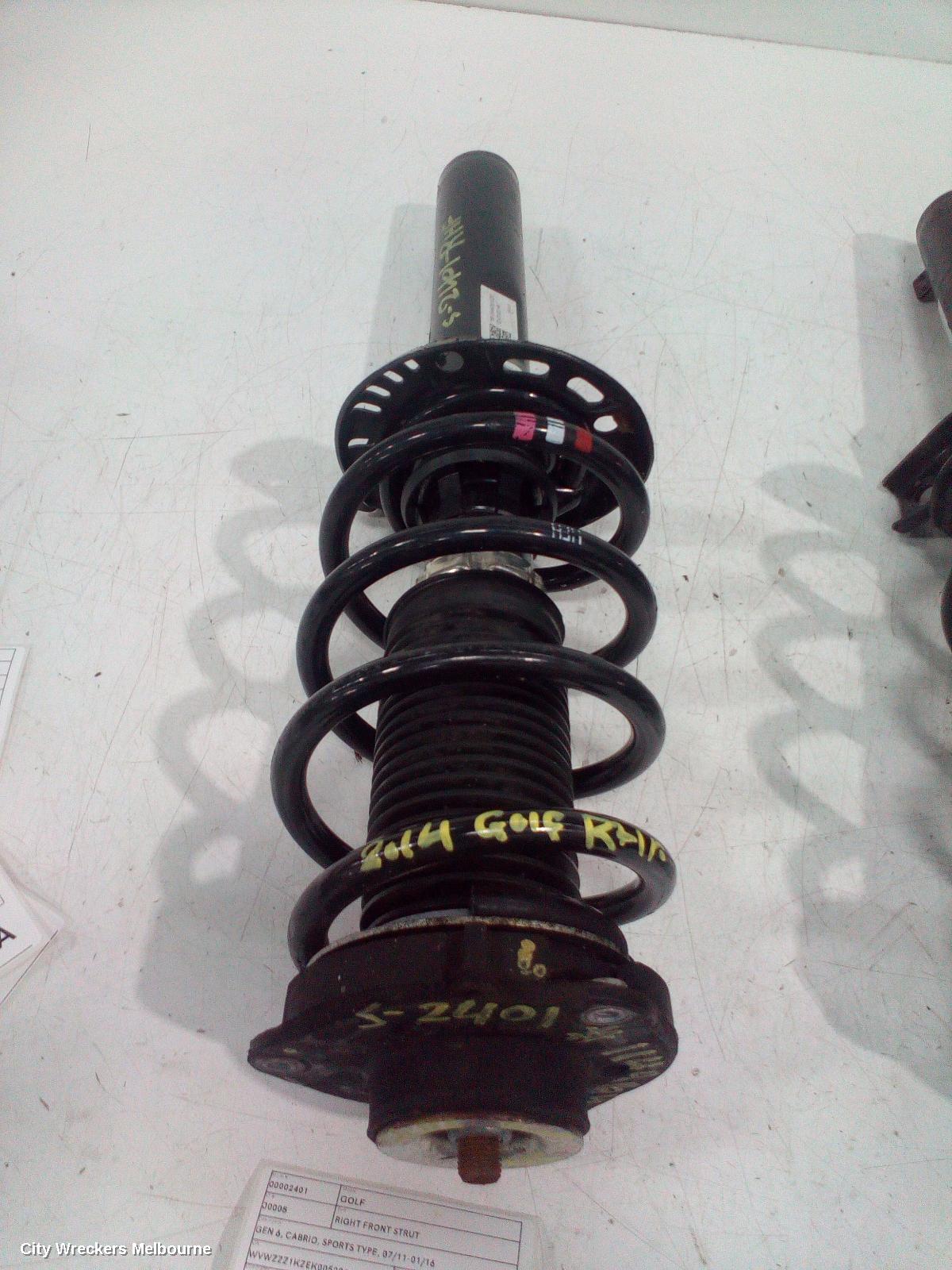 VOLKSWAGEN GOLF RIGHT FRONT STRUT, GEN 6, CABRIO, SPORTS TYPE, 07/2011 - 01/2016