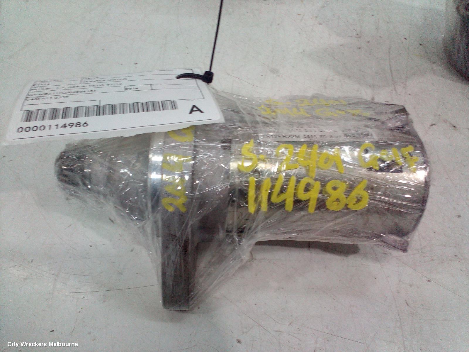 VOLKSWAGEN GOLF STARTER, PETROL, 1.4, GEN 6, 10/2008 - 01/2016
