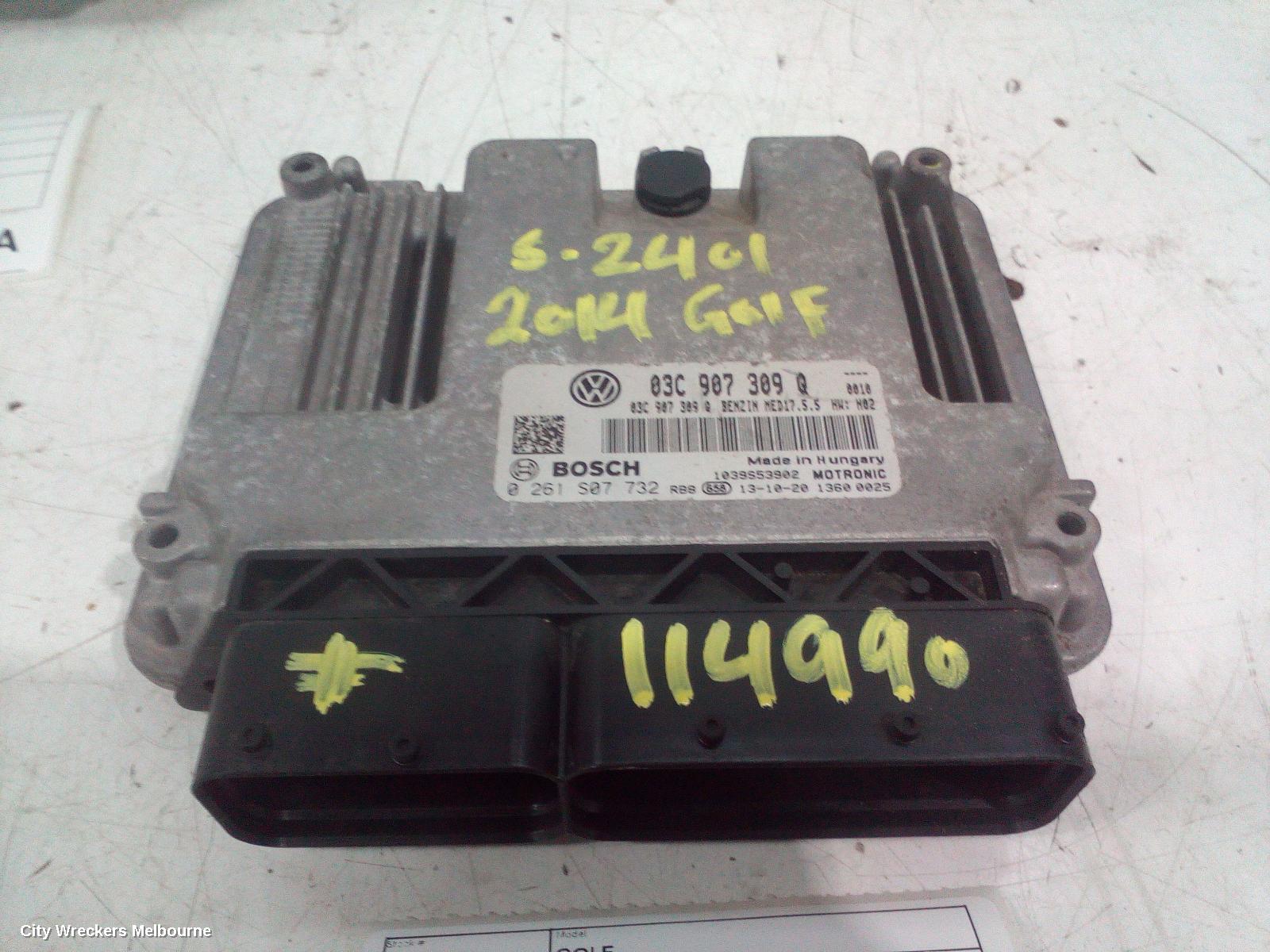 VOLKSWAGEN GOLF ECU, ENGINE ECU, 1.4, PETROL, CTHD CODE, ECU ONLY, GEN 6, 10/2008 - 01/2016