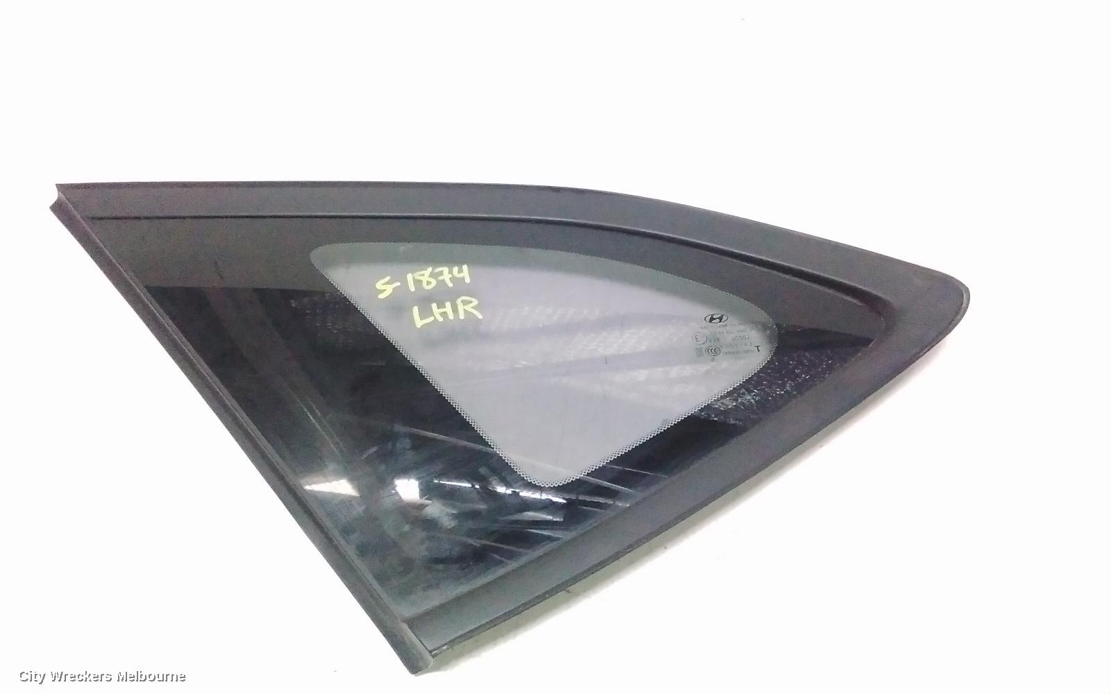 HYUNDAI TUCSON LEFT REAR SIDE GLASS, TL, BLACK TRIM TYPE, 07/2015 - 01/2021