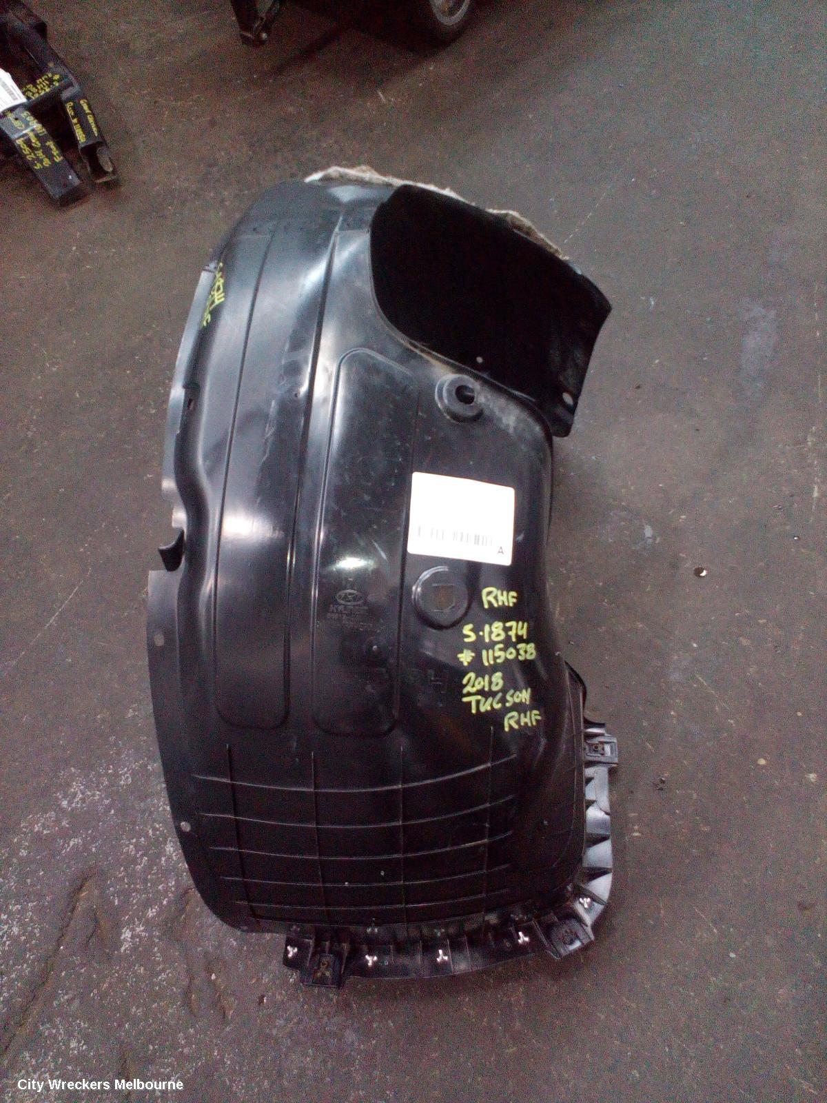 HYUNDAI TUCSON RIGHT GUARD LINER, FRONT, TL, KOREAN BUILT (VIN KMHJ), 07/2015 - 06/2018