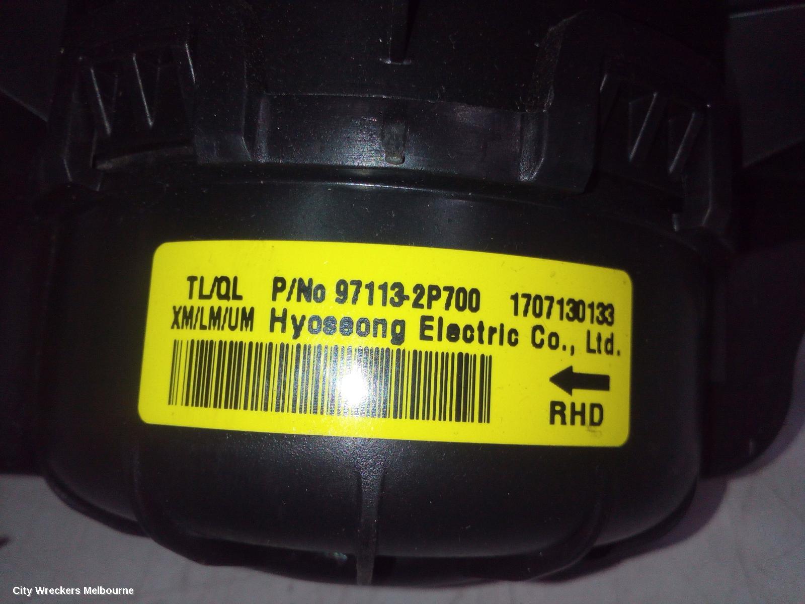 HYUNDAI TUCSON HEATER FAN MOTOR, TL, NON CLIMATE CONTROL TYPE, 07/2015 - 01/2021