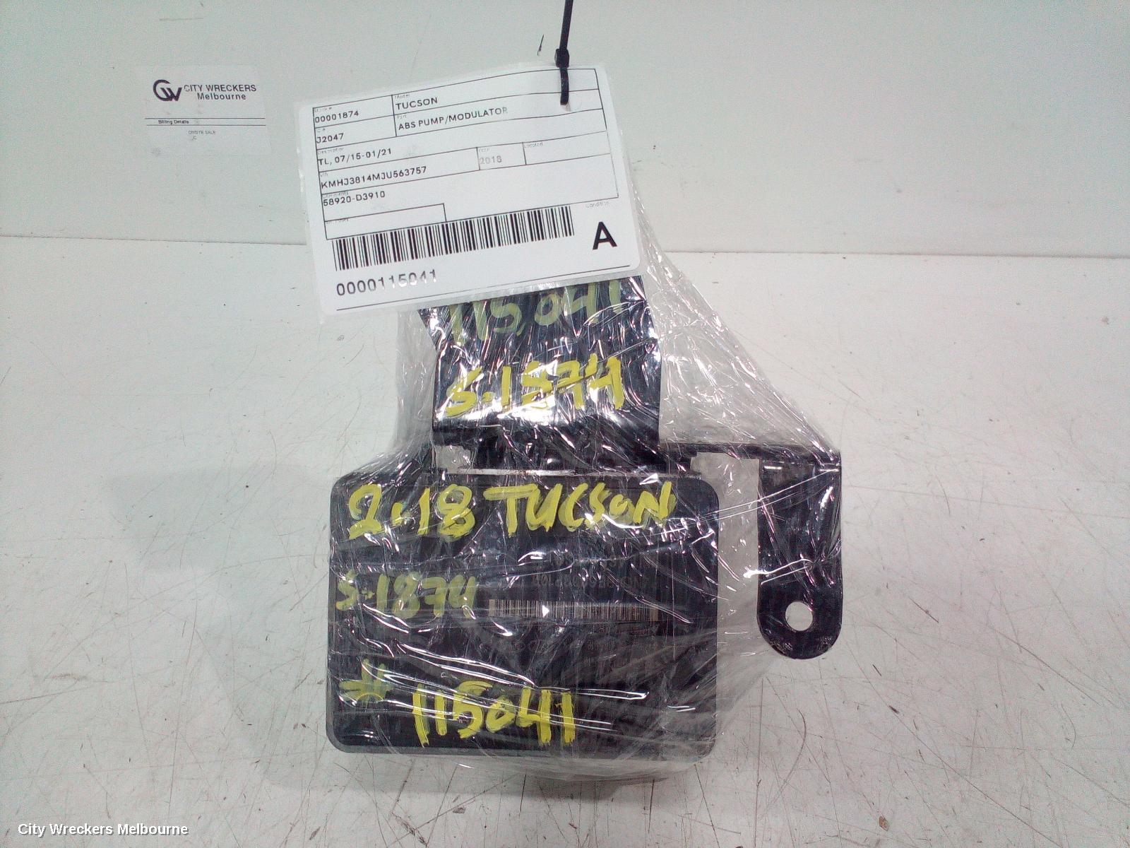 HYUNDAI TUCSON ABS PUMP/MODULATOR, TL, 07/2015 - 01/2021